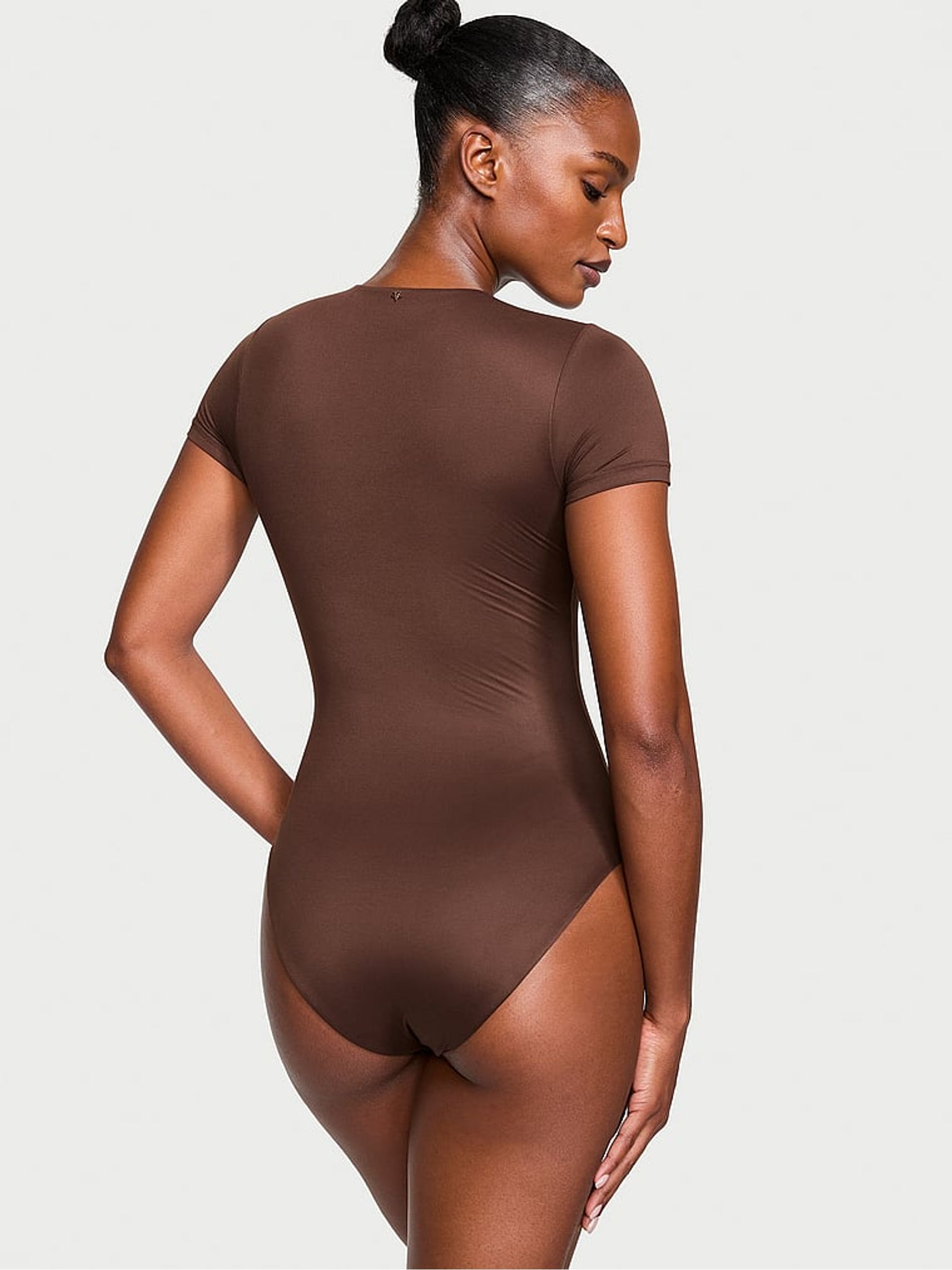 Brown FeatherSoft™ BODYWEAR Short-Sleeve Bodysuit - Image 2 of 3