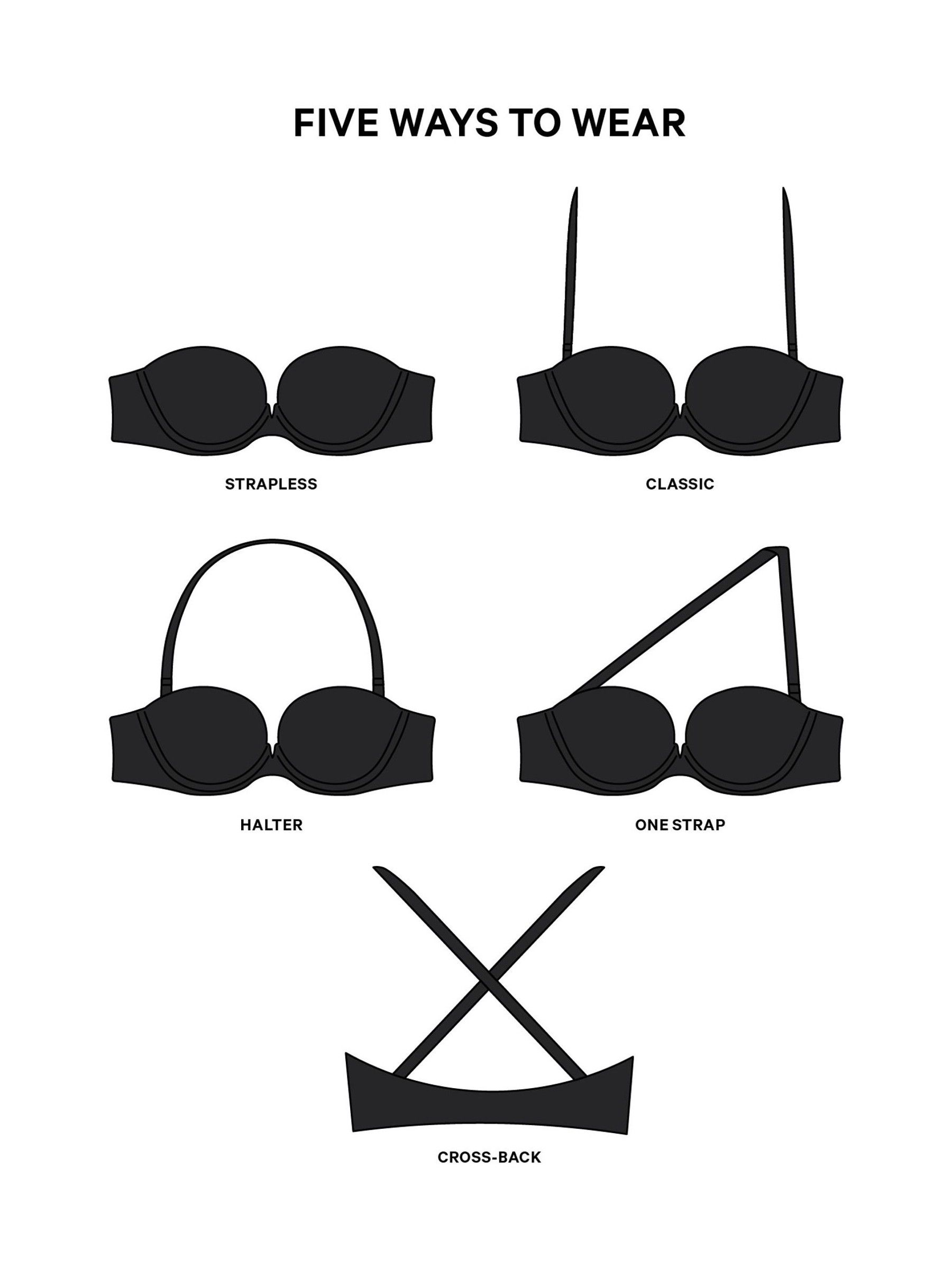 Black Lightly Lined Strapless Multiway Strapless Bra - Image 6 of 6