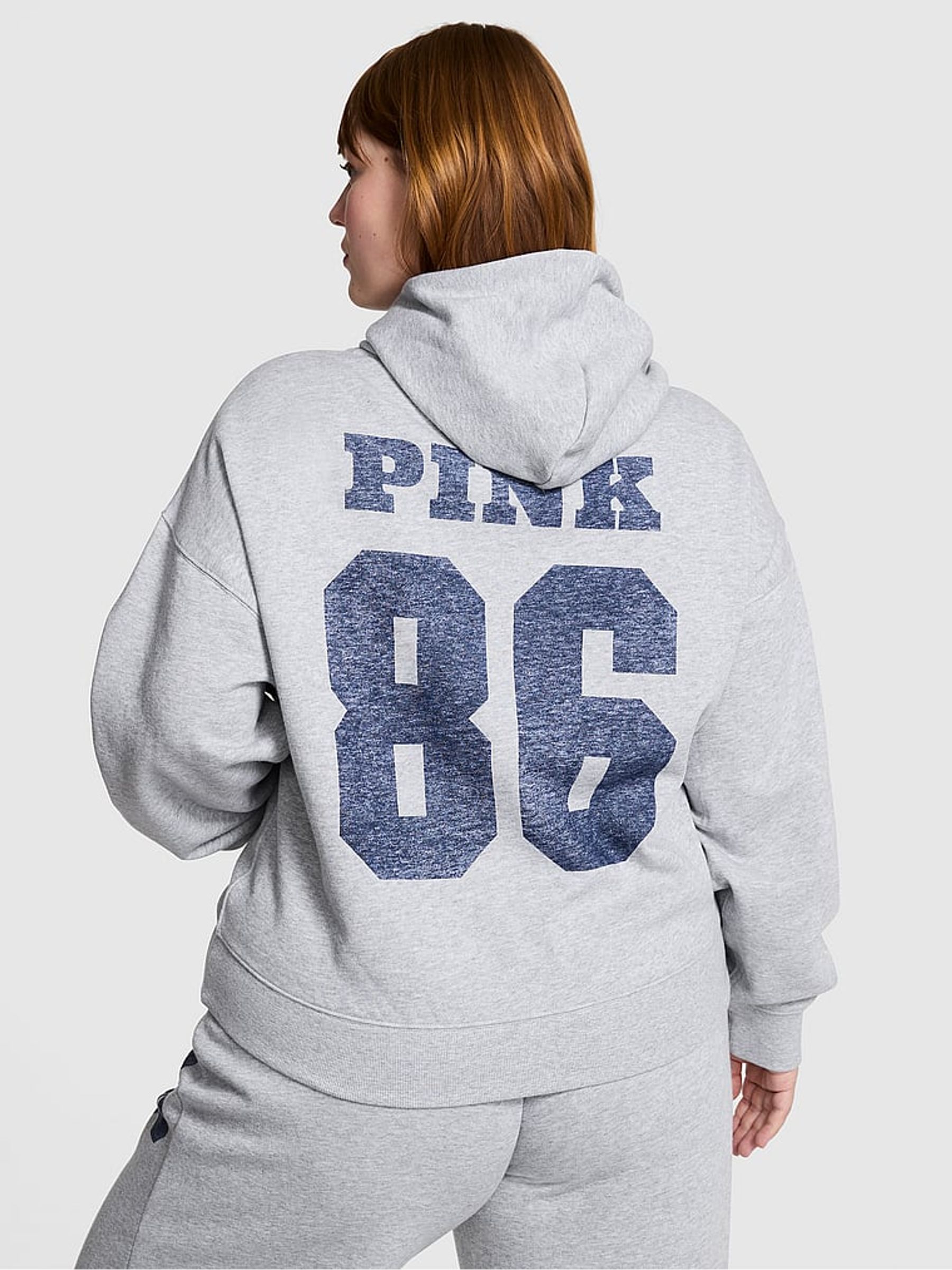 Medium Heather Grey Fleece Zip Up Hoodie - Image 3 of 3