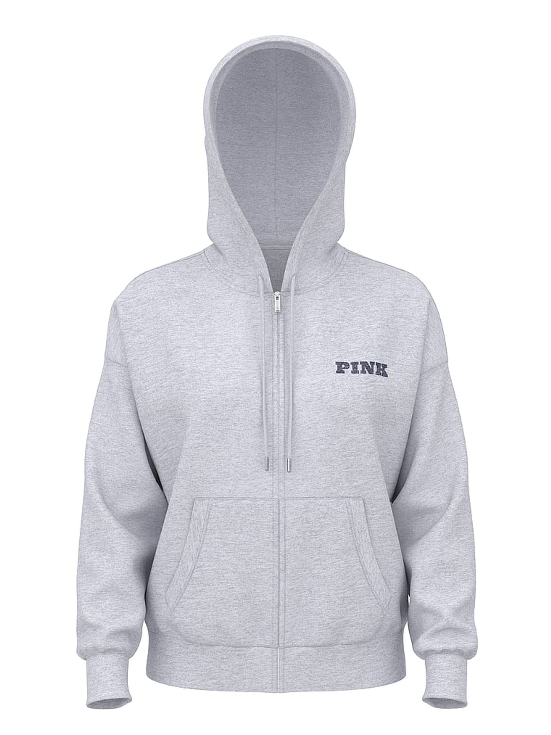 Medium Heather Grey Fleece Hoodie - Image 4 of 4