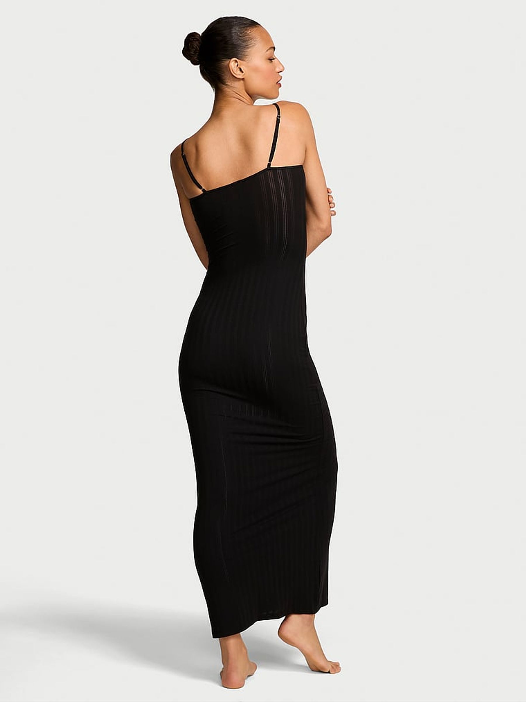 Black Modal Maxi Slip Dress - Image 2 of 3