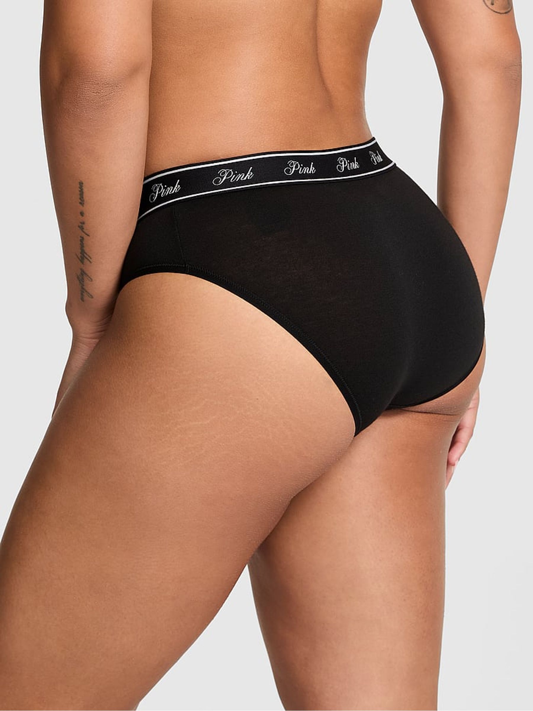 Black Cotton Logo Knickers - Image 2 of 2