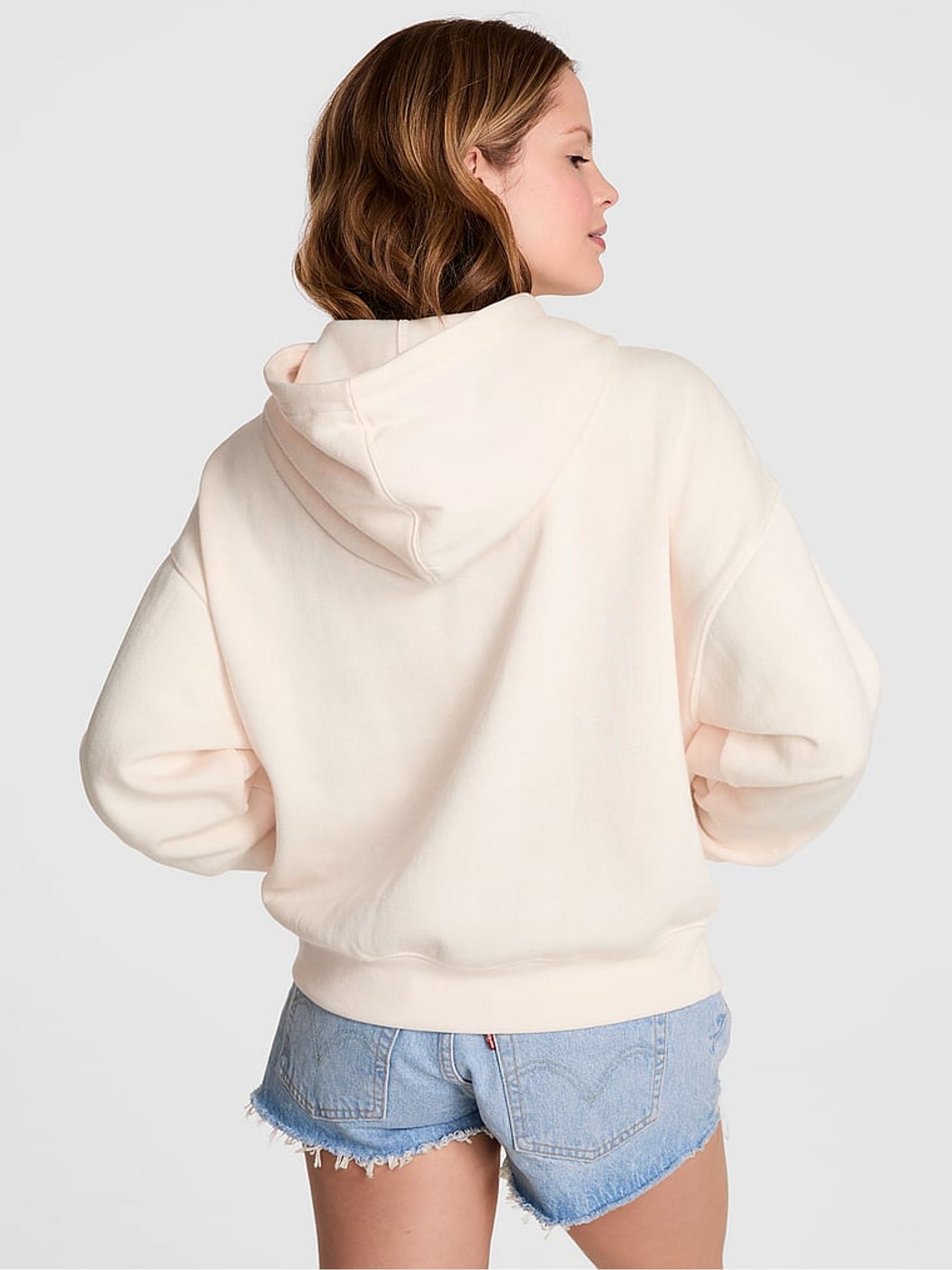 Winter White Half Zip Fleece Hoodie - Image 2 of 3