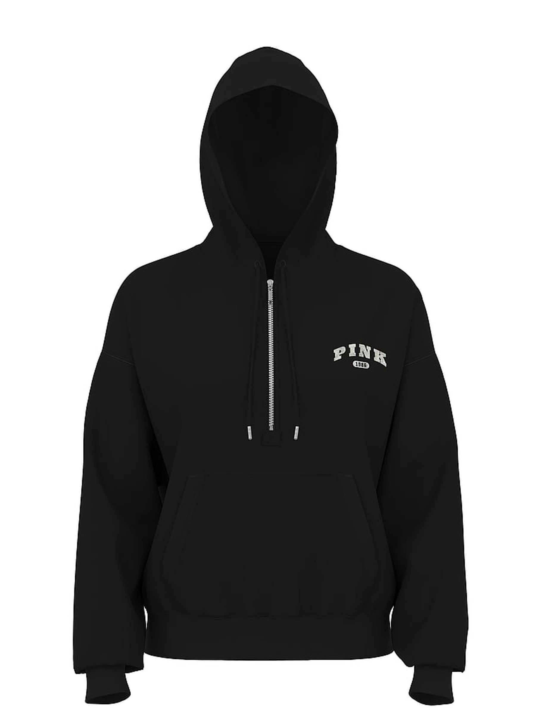 Black Half Zip Fleece Hoodie - Image 3 of 3
