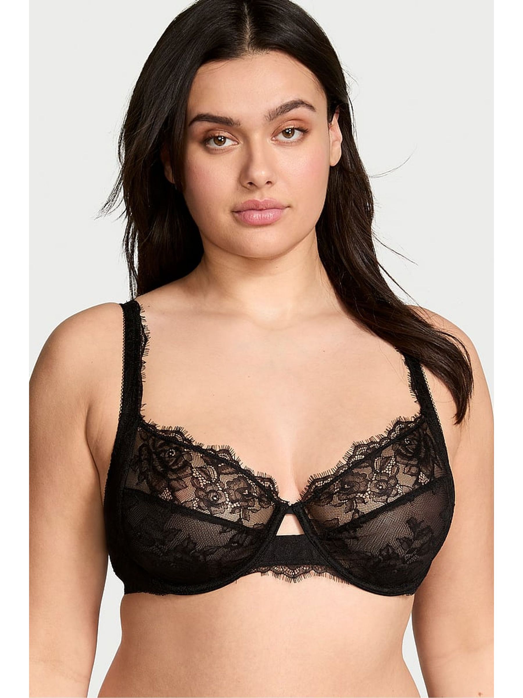 Black Full Cup Support Unlined Lace Bra - Image 1 of 3