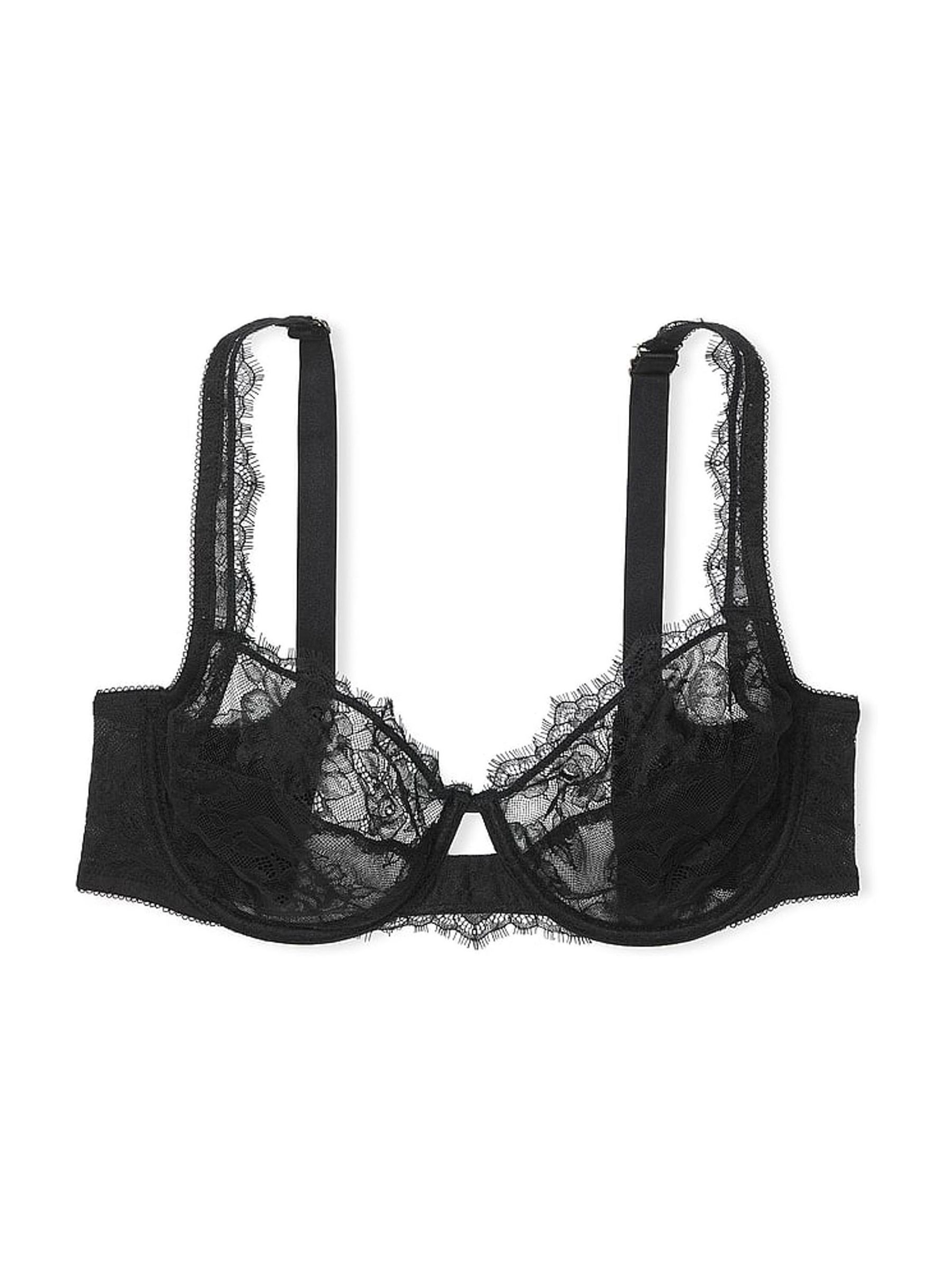 Black Full Cup Support Unlined Lace Bra - Image 3 of 3