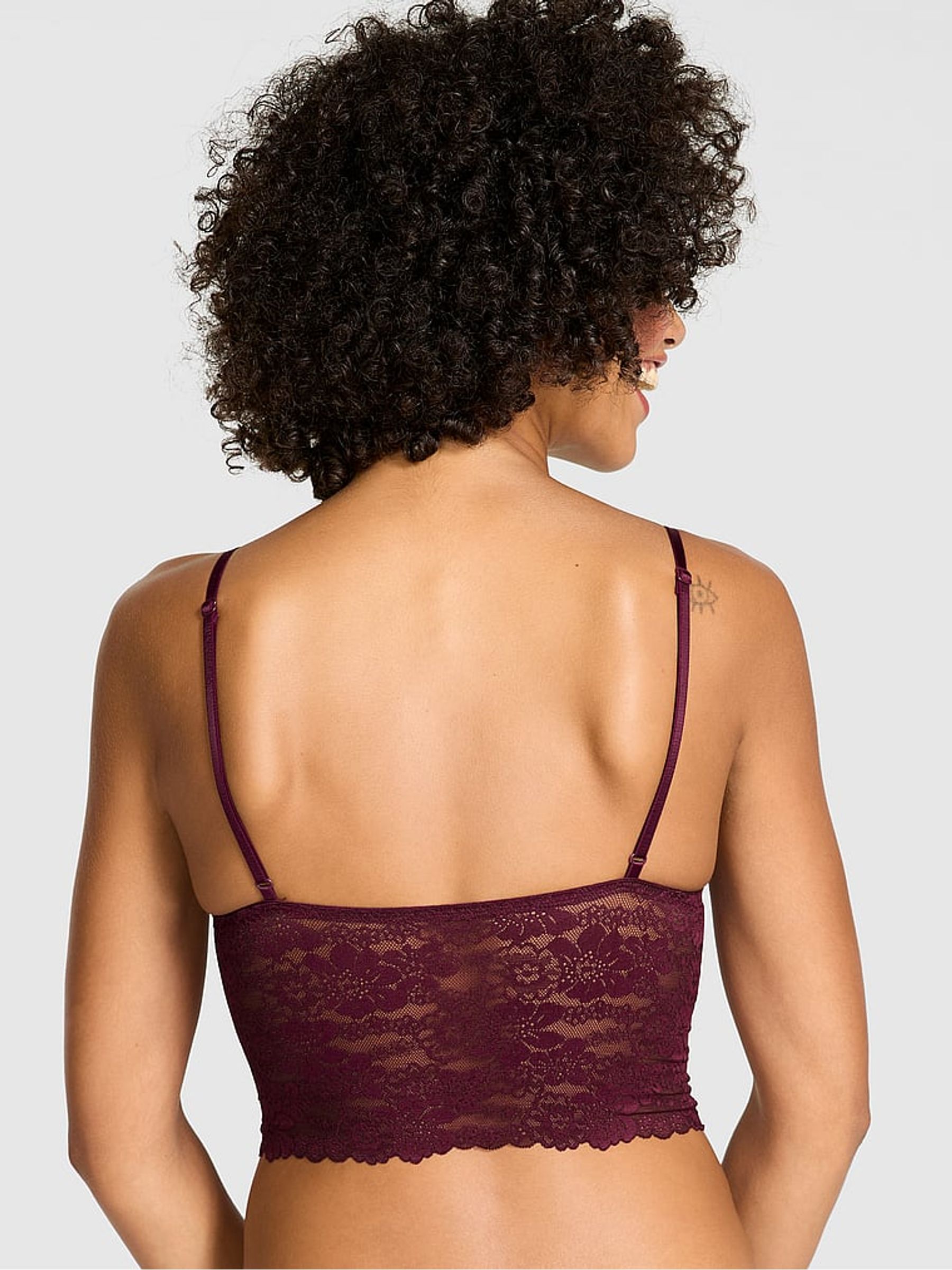 Wild Rose Purple Bralette Diamonte Lace Bra Top - Image 2 of 4