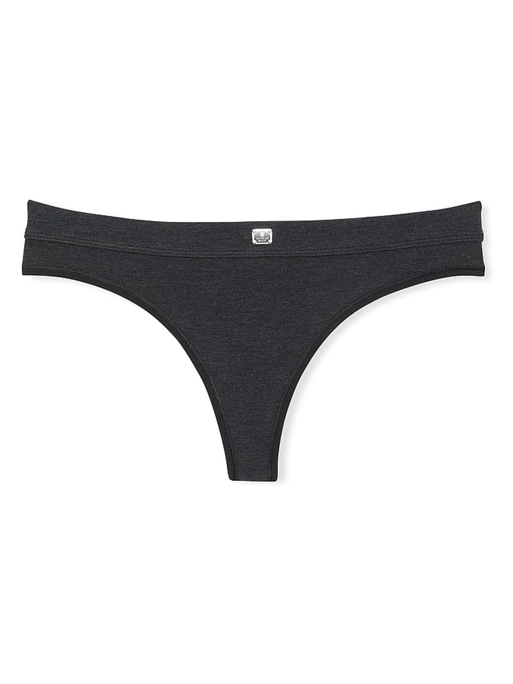Black Heather Thong Cotton Logo Knickers - Image 3 of 3