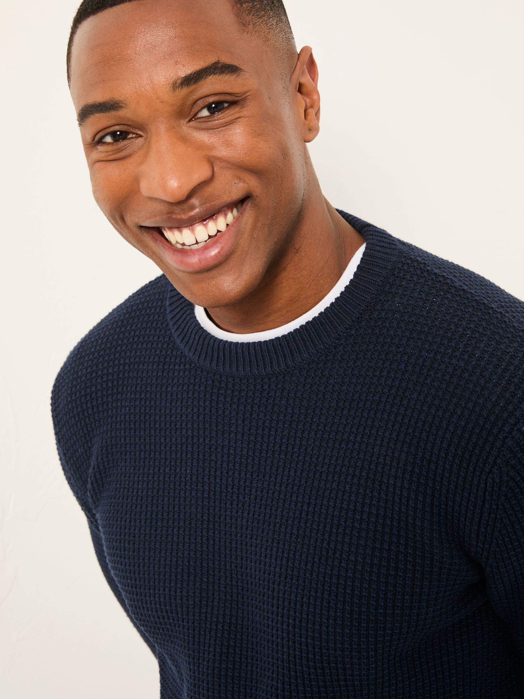 Penrith Navy Crew Neck Knitted Jumper - Image 4 of 6