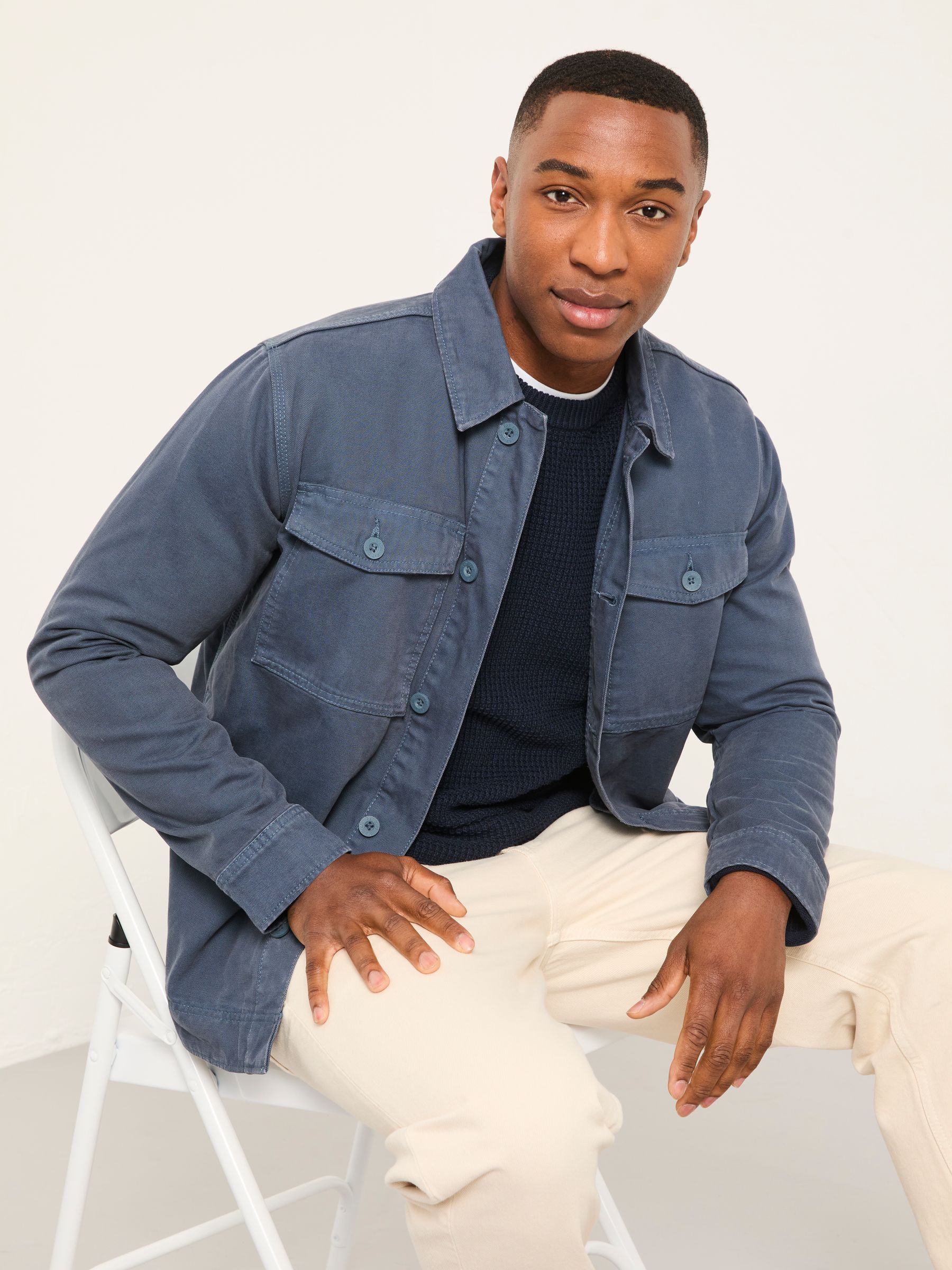 Penrith Navy Crew Neck Knitted Jumper - Image 5 of 6