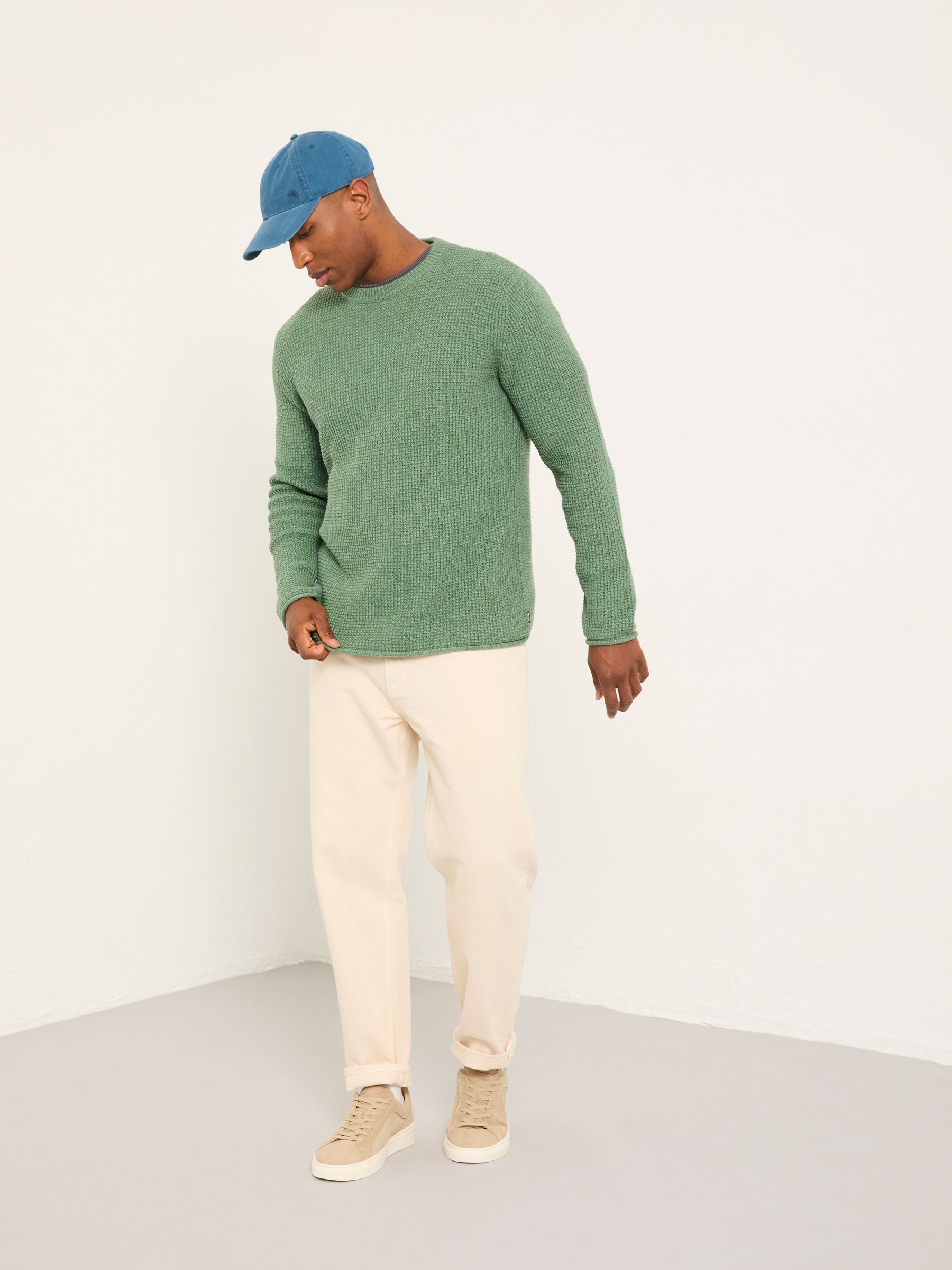 Penrith Green Crew Neck Knitted Jumper - Image 3 of 6