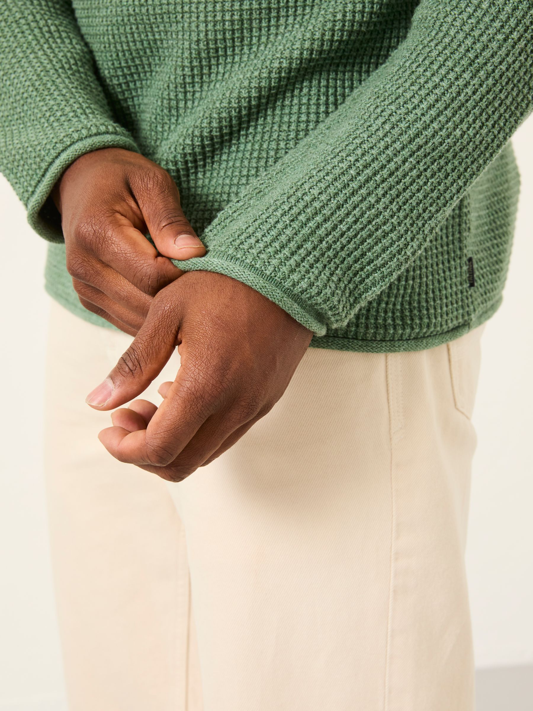 Penrith Green Crew Neck Knitted Jumper - Image 5 of 6