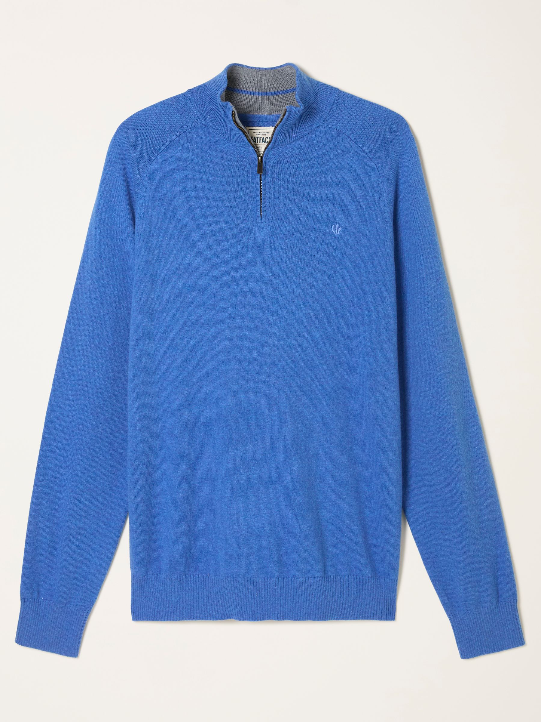 Rye Cobalt Blue Quarter Neck Knitted Jumper - Image 6 of 6