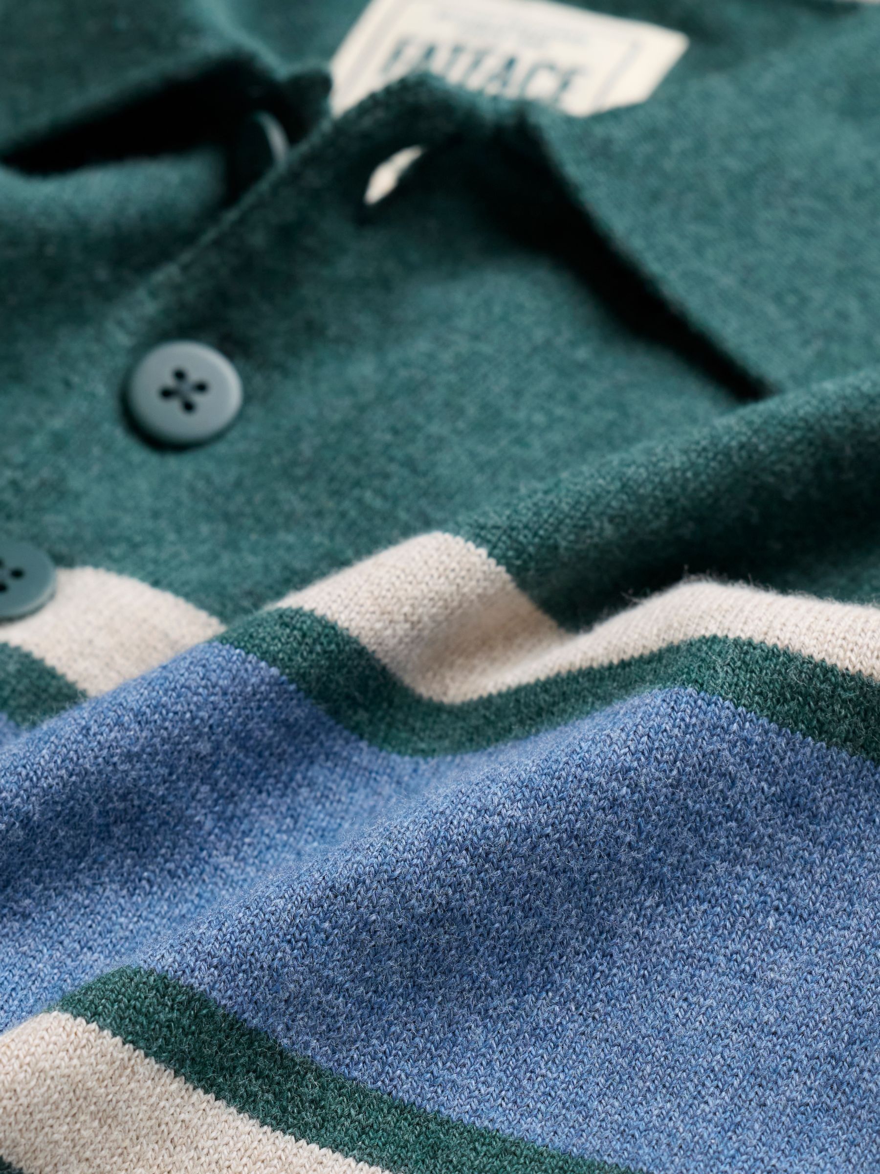 Rye Emerald Green Chest Stripe Knitted Polo - Image 5 of 5