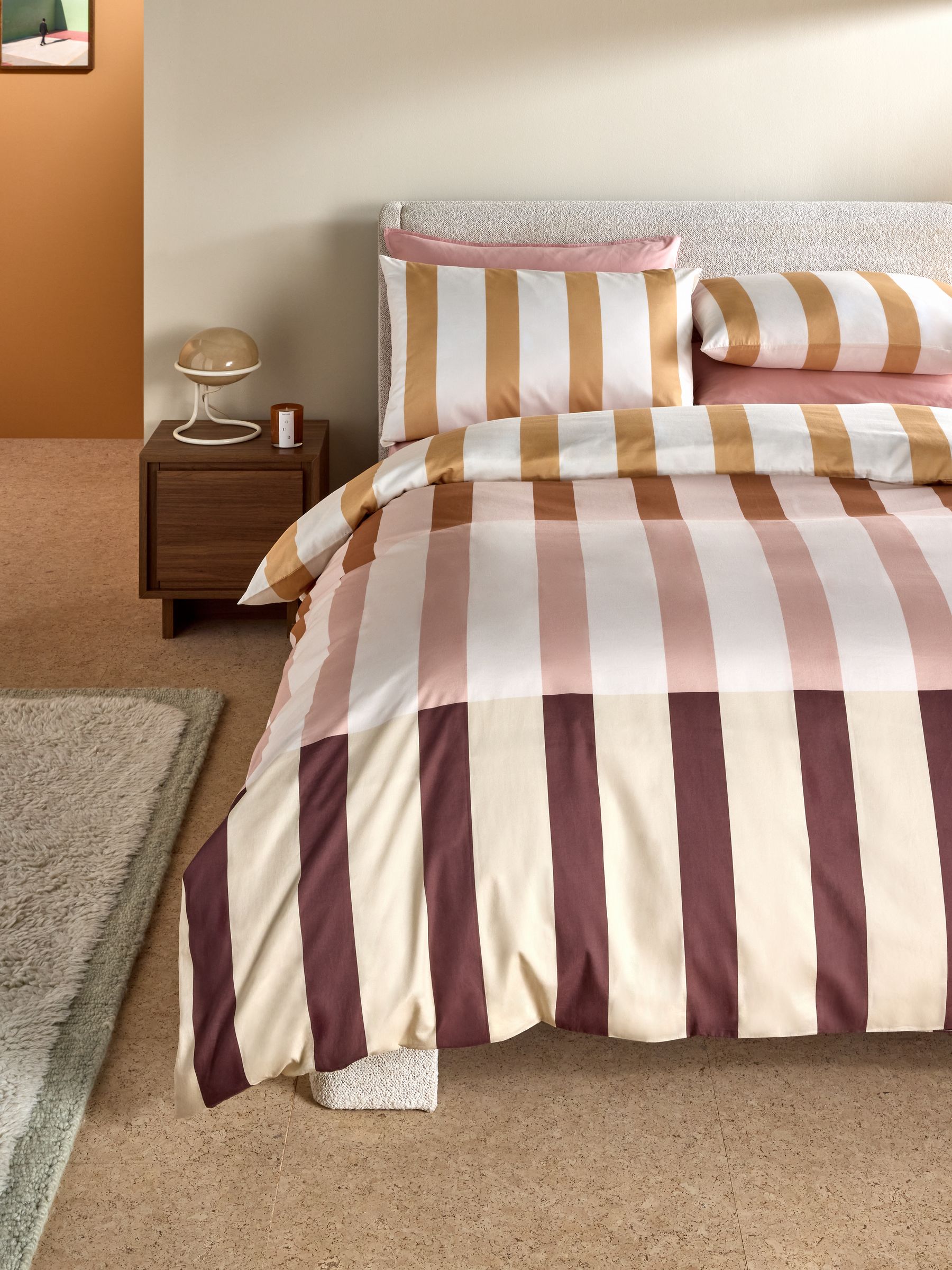 Terri 180 Thread Count Duvet Cover and Pillowcase Set in Natural - Image 1 of 4