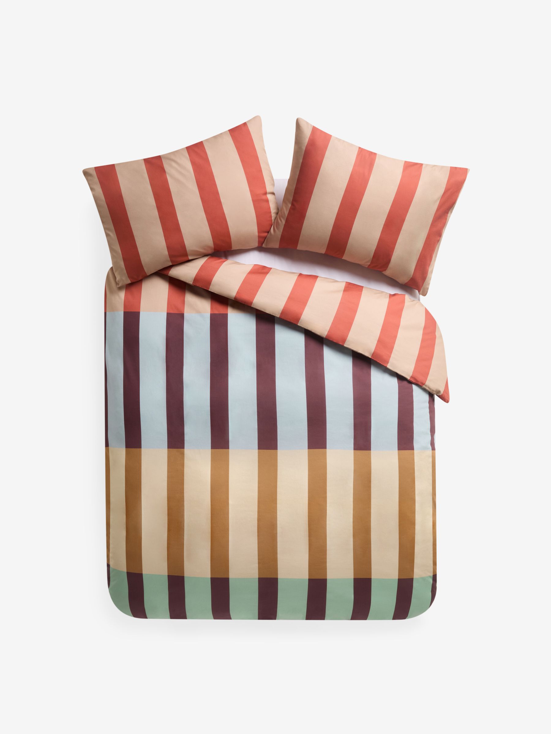 Terri 180 Thread Count Duvet Cover and Pillowcase Set in Rust - Image 4 of 4