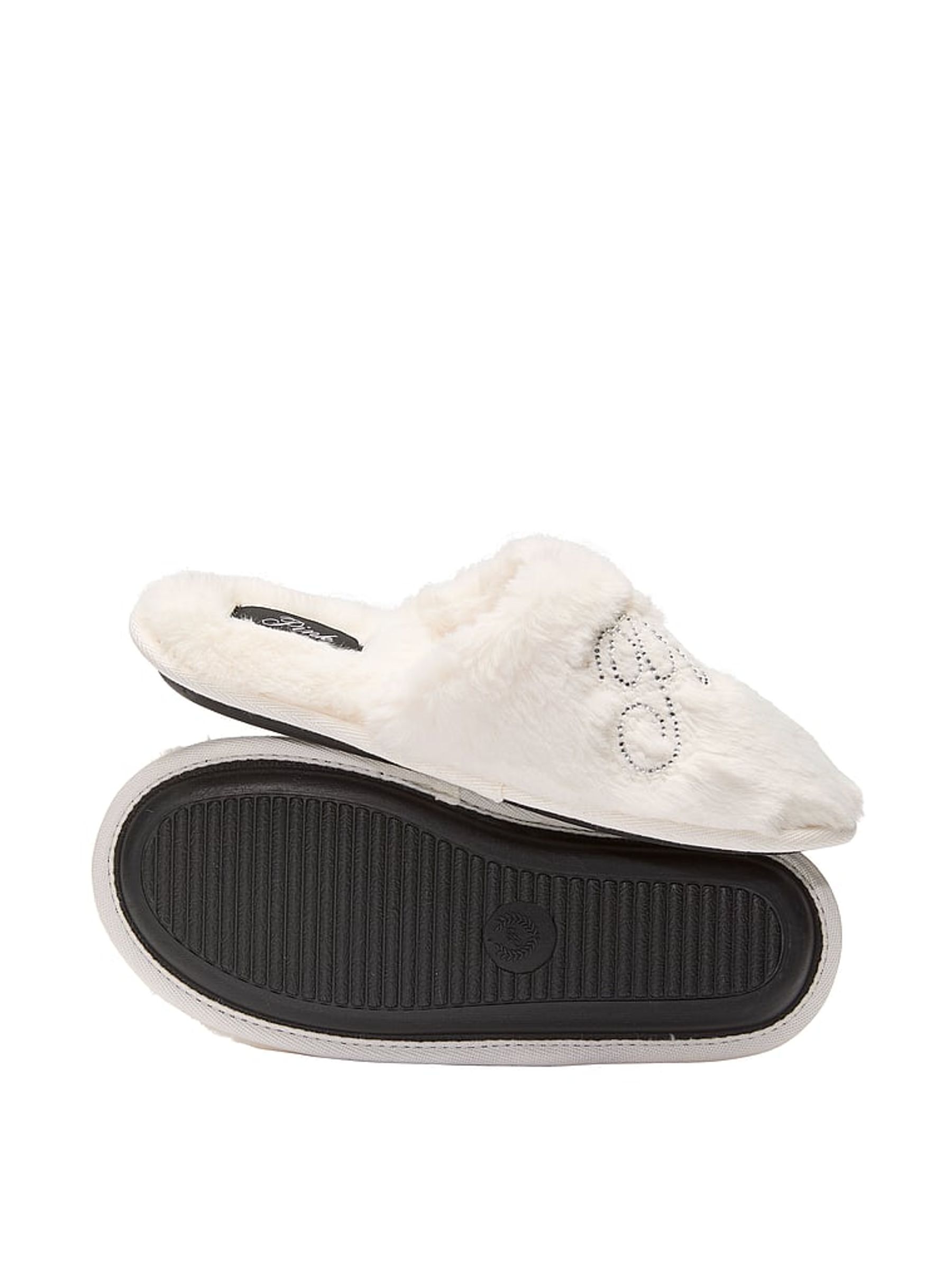 Winter White Faux Fur Slippers - Image 2 of 2