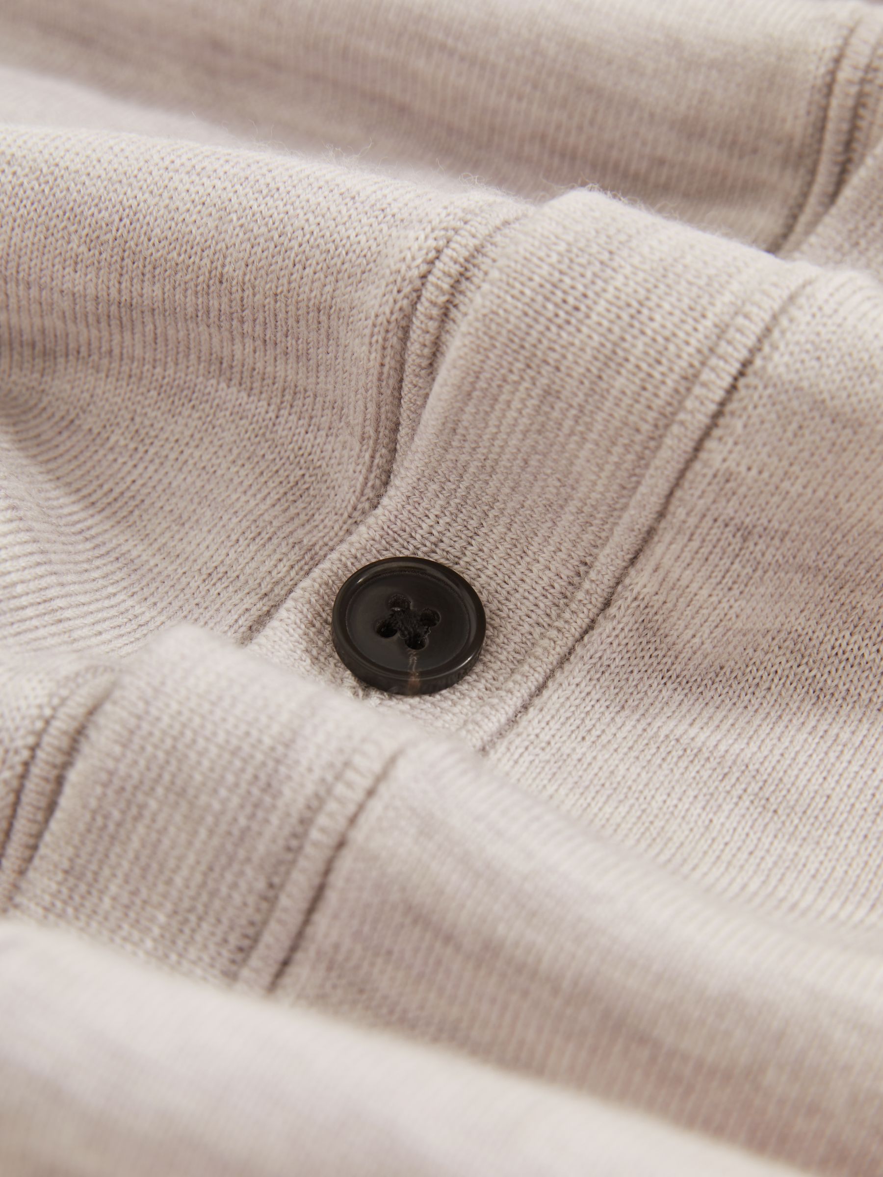 Merino Wool Button-Through Cardigan in Wicker Brown Melange - Image 6 of 6