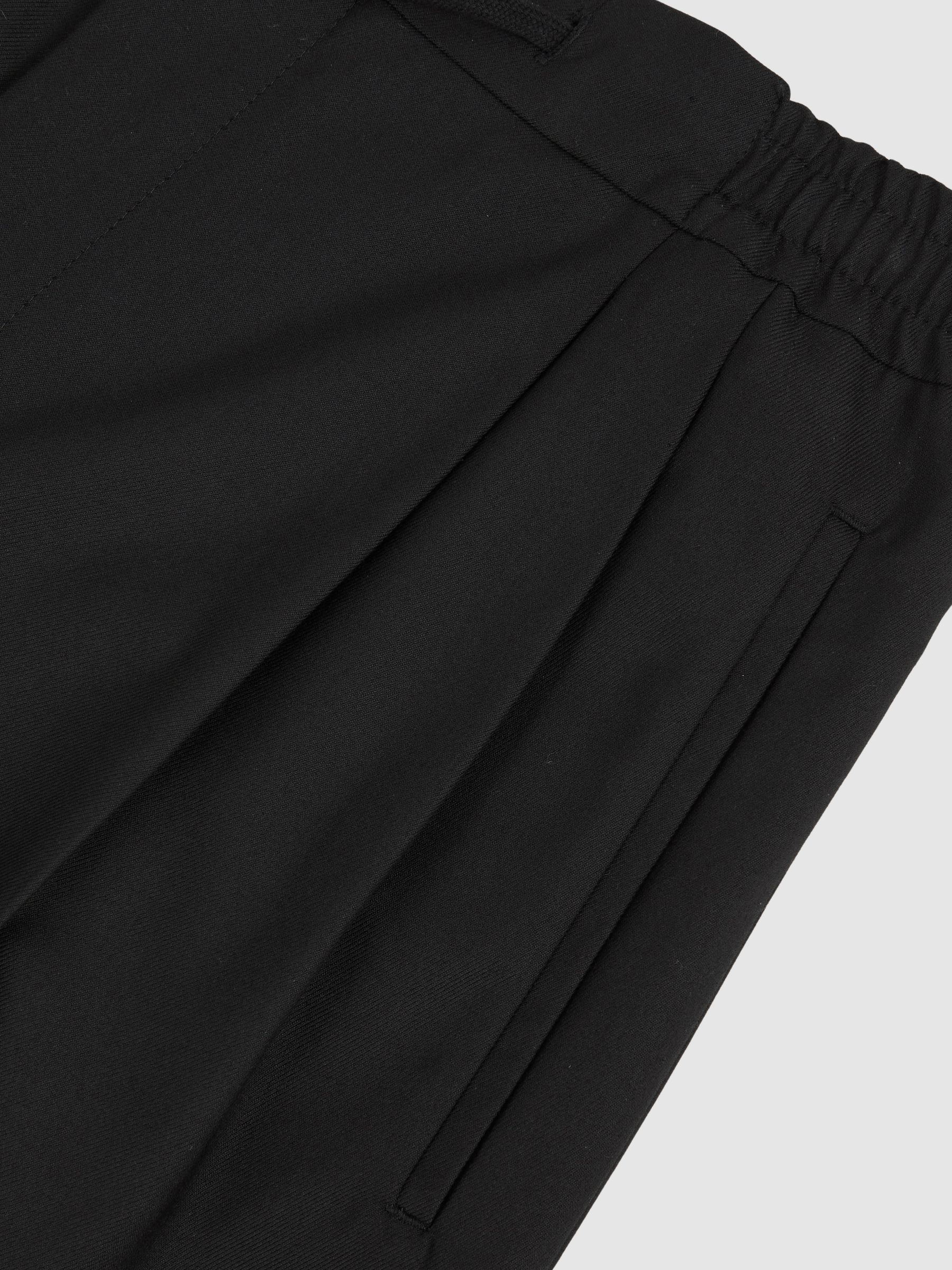 Wide Leg Pleated Drawstring Trousers in Black - Image 6 of 6