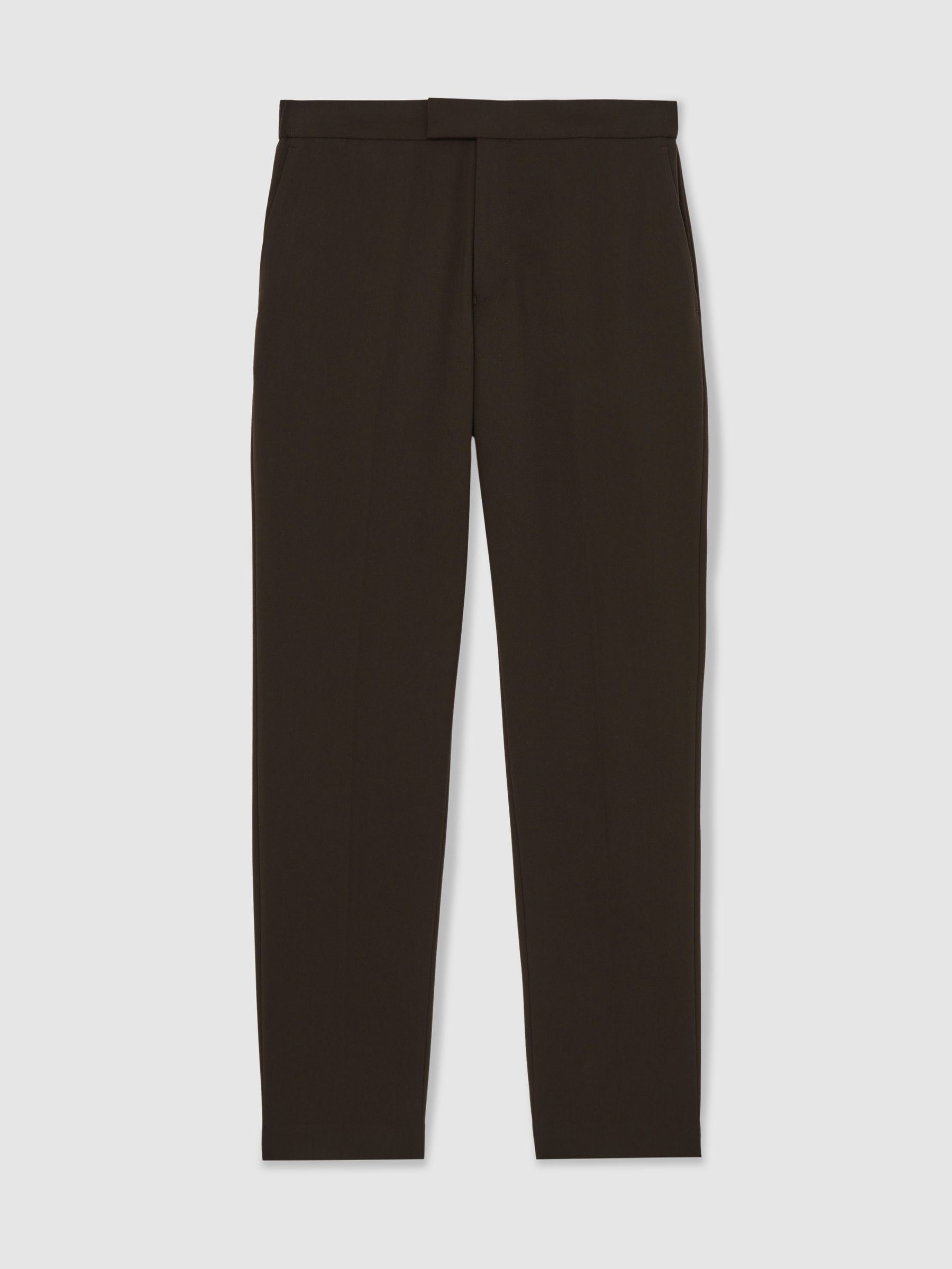 Stretch Slim Fit Drawstring Trousers in Brown - Image 2 of 6