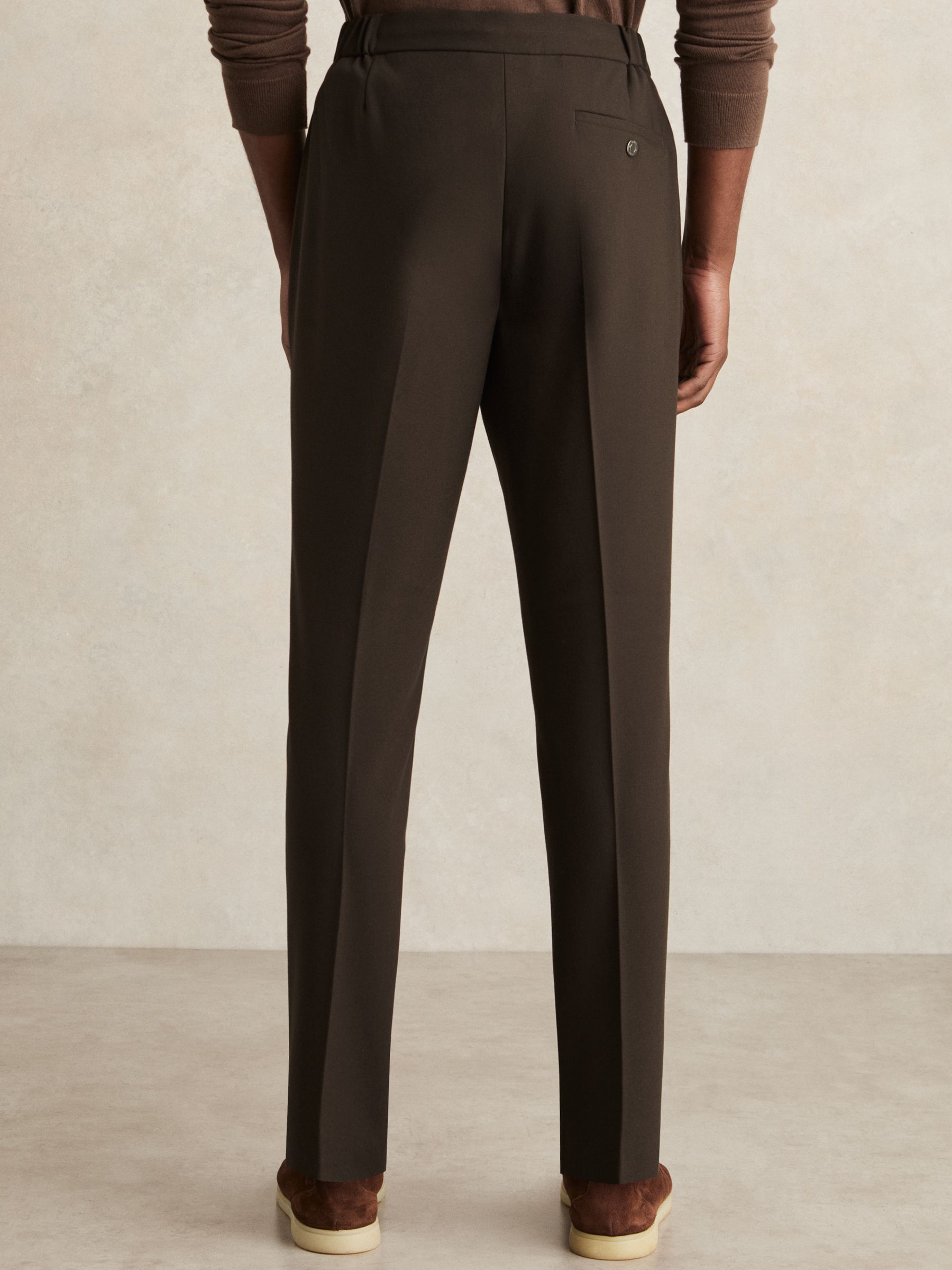Stretch Slim-Fit Drawstring Trousers in Brown - image 4