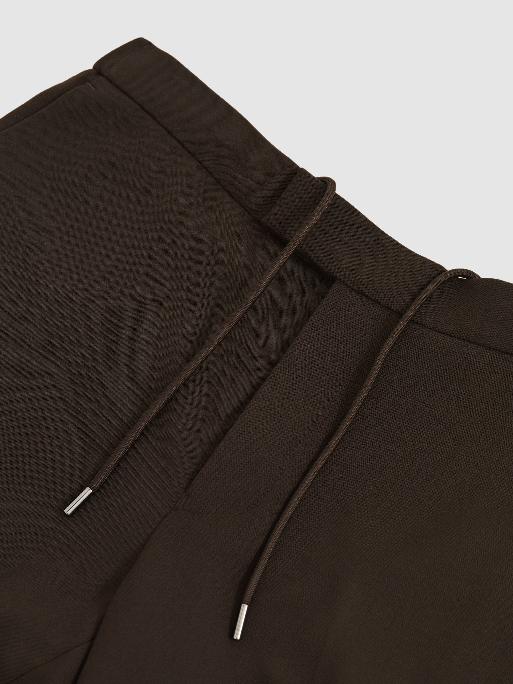 Stretch Slim Fit Drawstring Trousers in Brown - Image 6 of 6