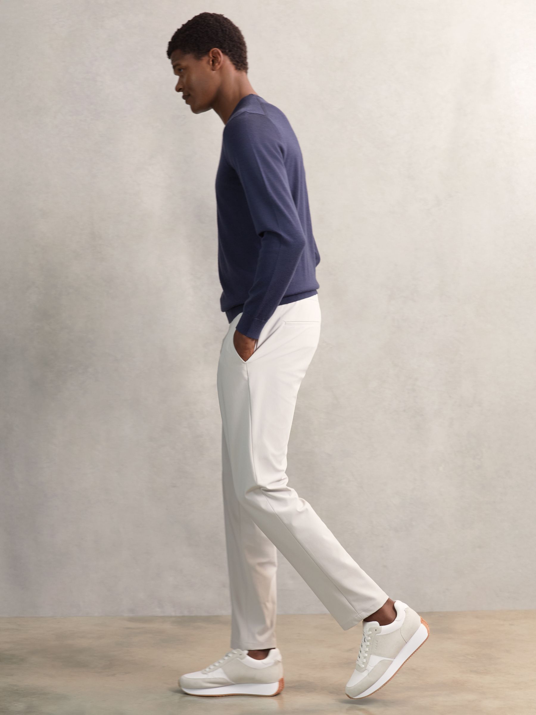Technical Stretch Relaxed Trousers in Ice Blue - Image 4 of 6
