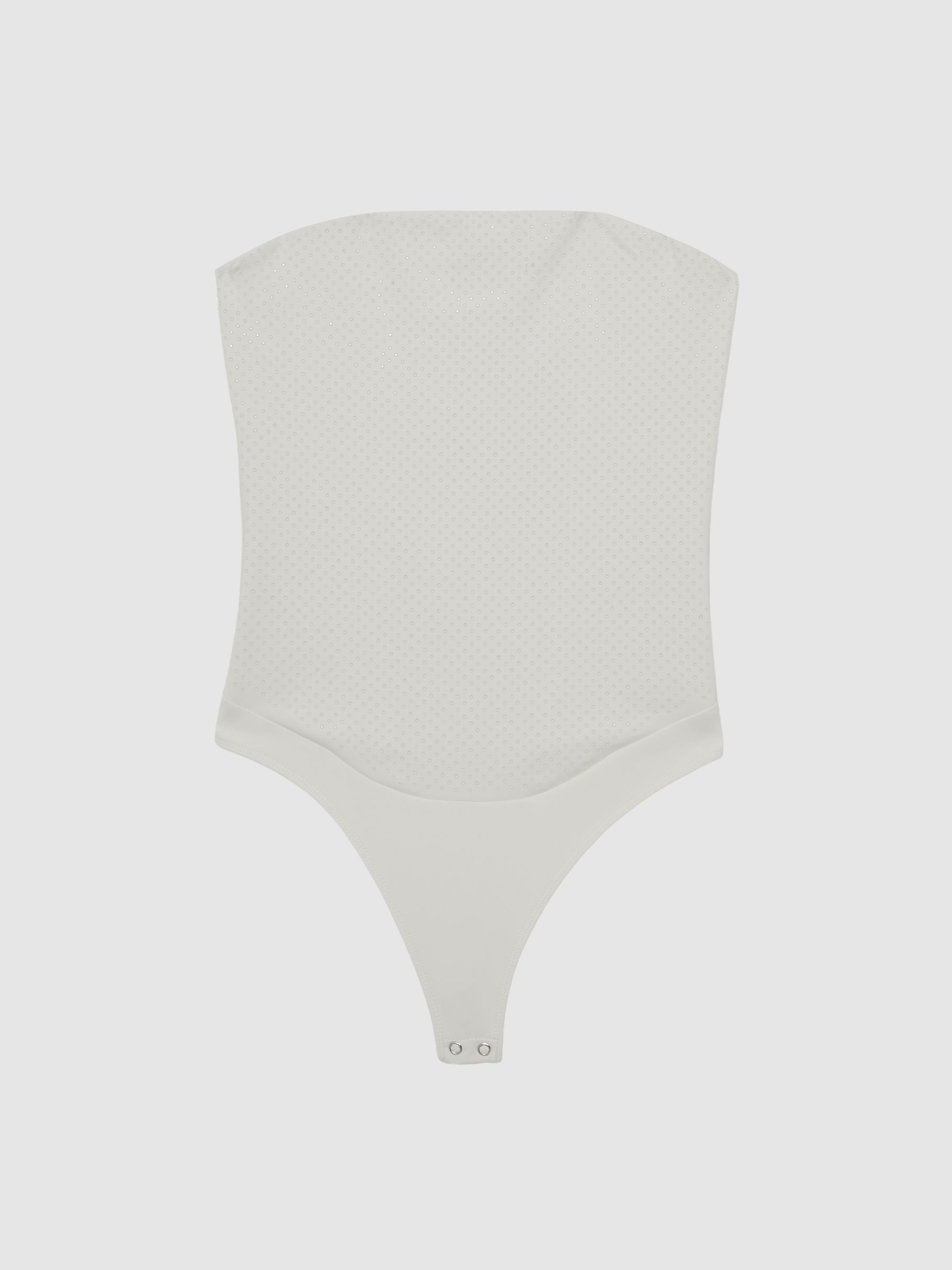 Good American Crystal Corset Bodysuit in White - Image 2 of 5