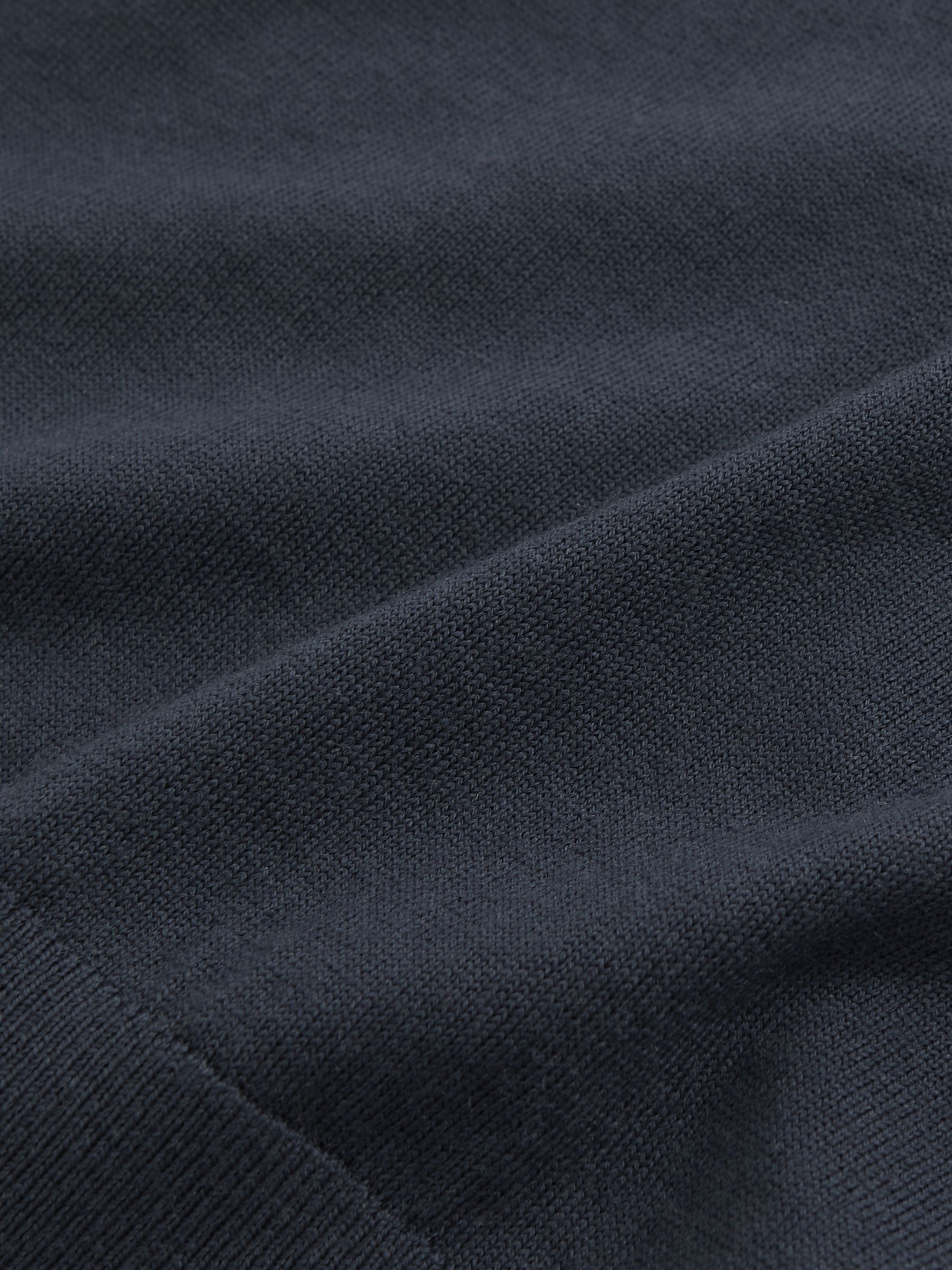 Merino Wool Drawstring Hoodie in Midnight Navy - Image 6 of 6