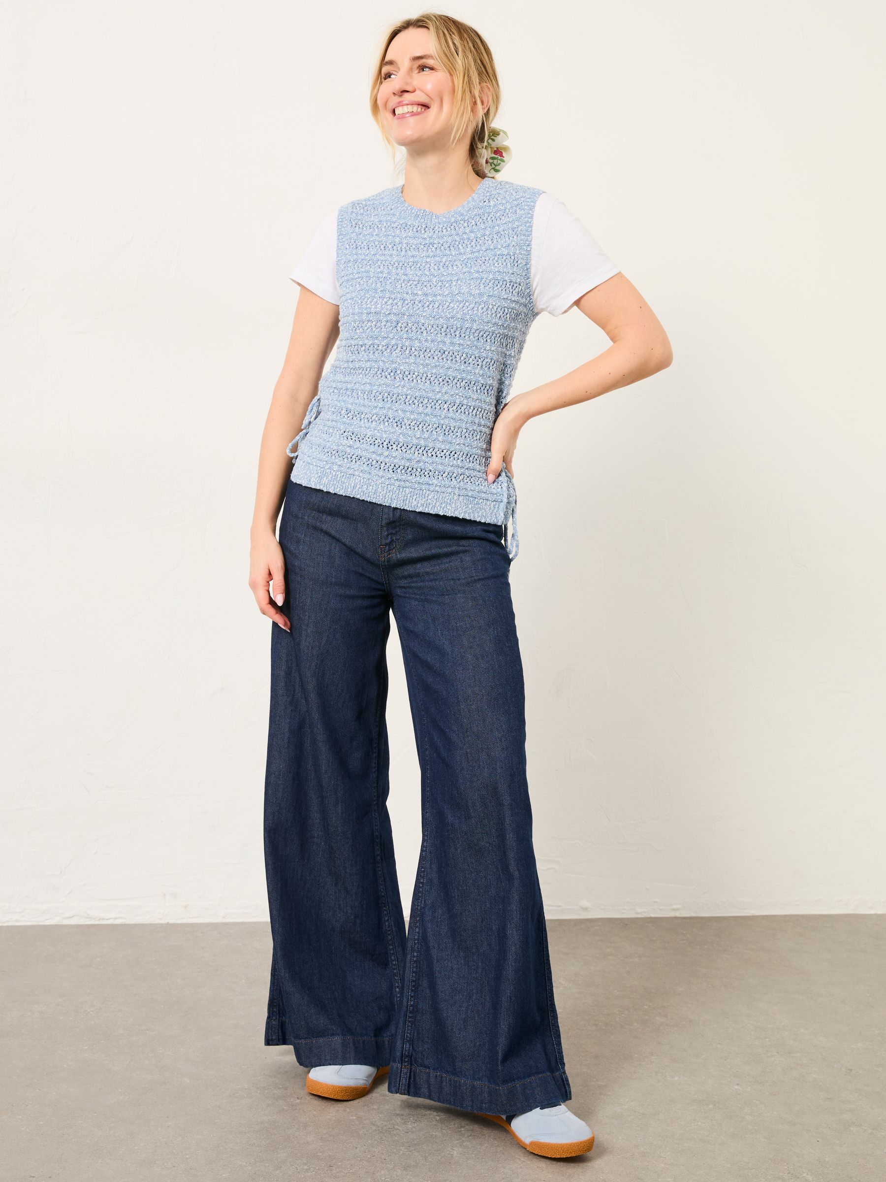 Willa Chambray Blue Knitted Tank - Image 3 of 6