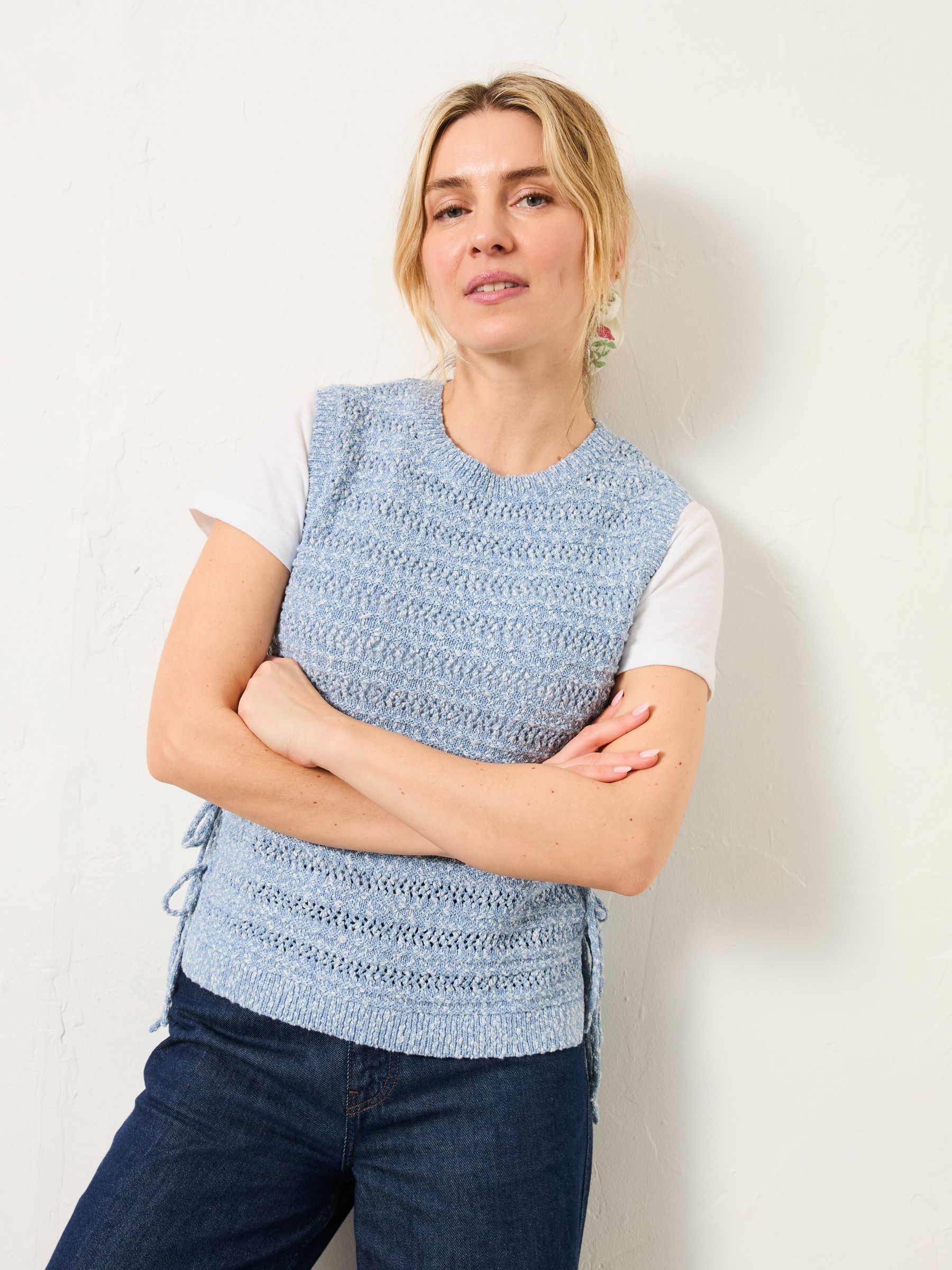 Willa Chambray Blue Knitted Tank - Image 5 of 6