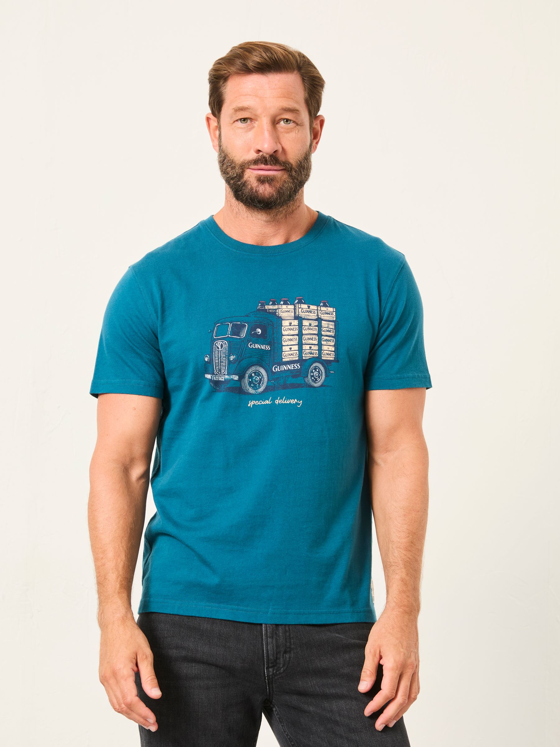 Blue Guinness Lorry Graphic T-Shirt - Image 1 of 5 Blue Guinness Lorry Graphic T-Shirt - Image 1 of 5