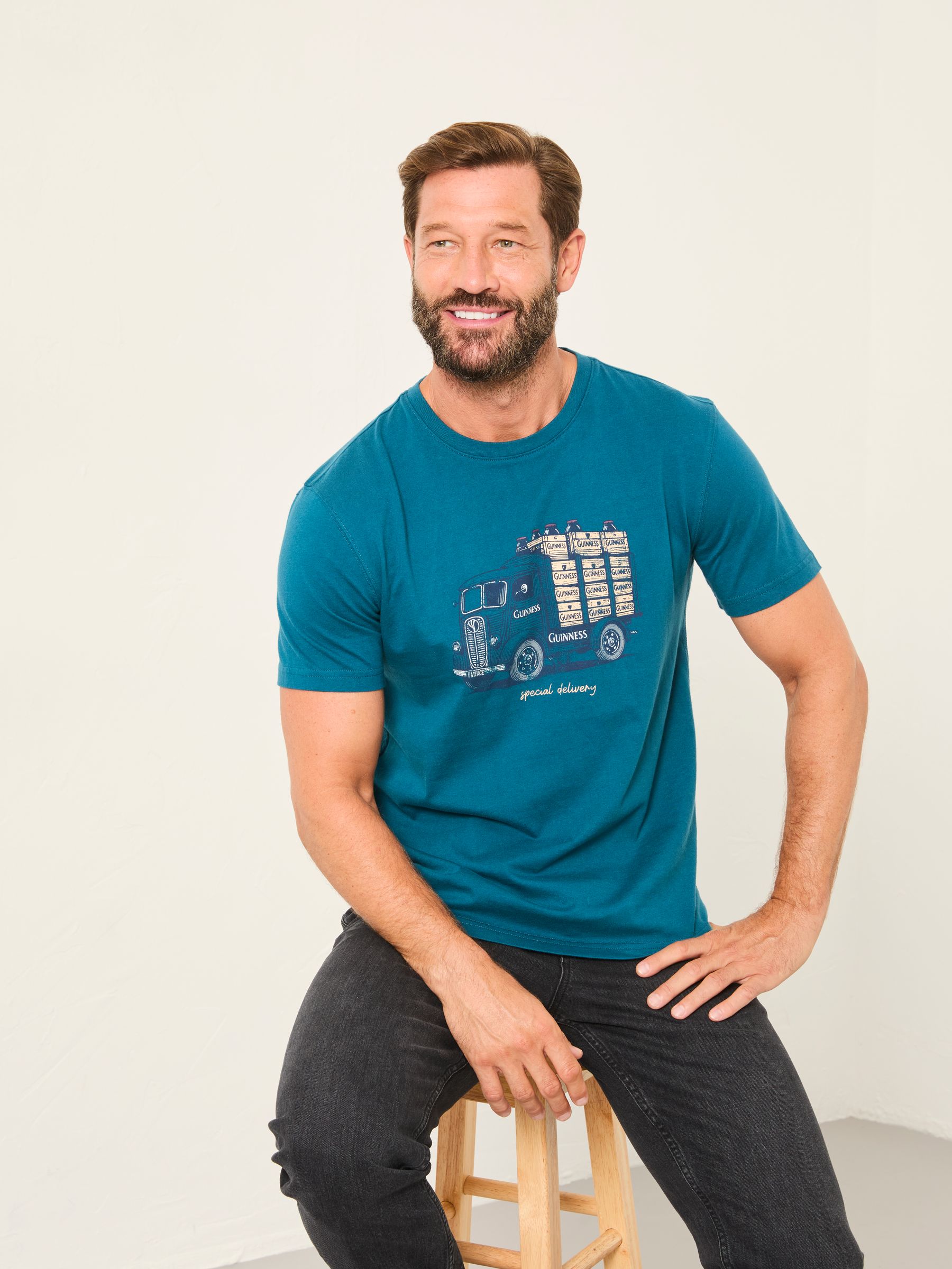 Blue Guinness Lorry Graphic T-Shirt - Image 3 of 5