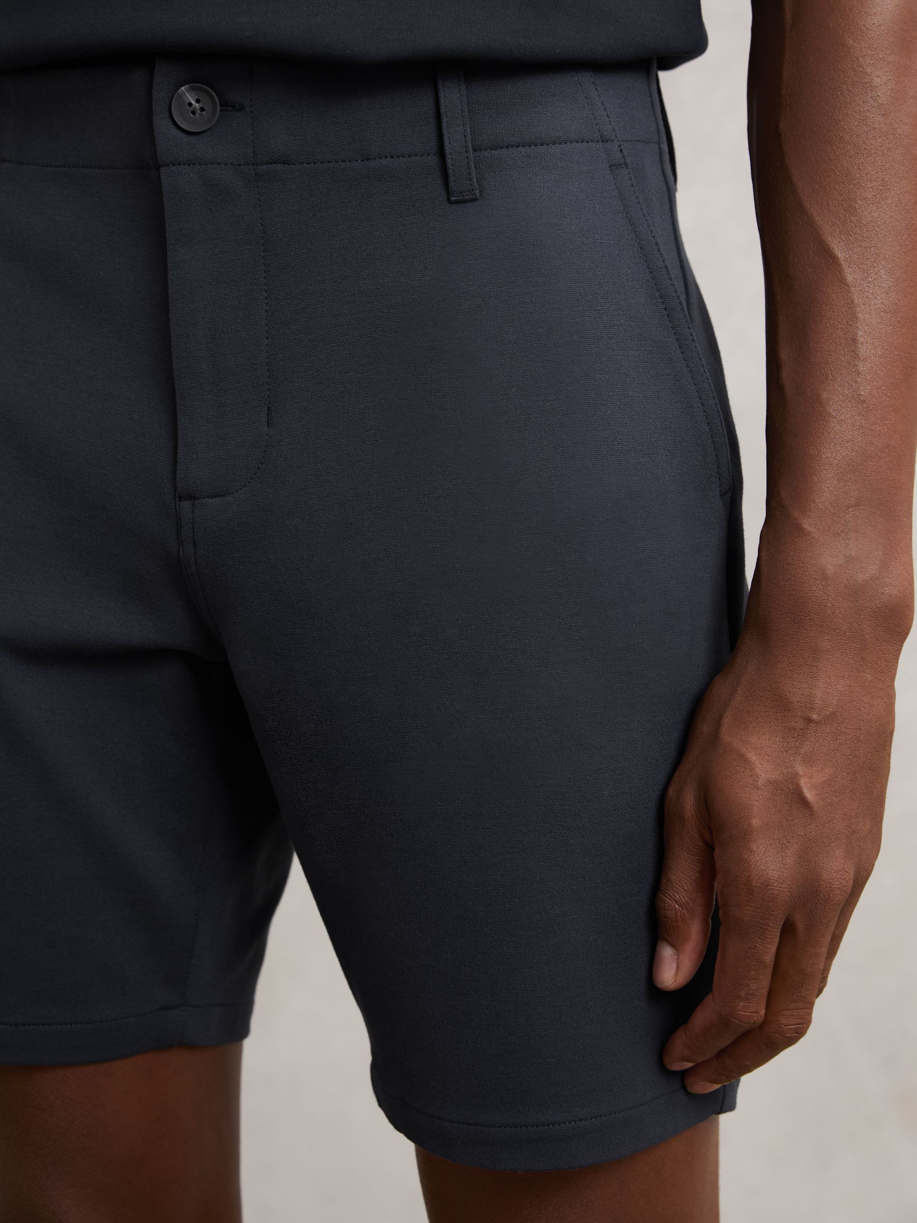 Paige Slim-Fit Stretch Shorts in Moon Shadow Blue - Image 4 of 6