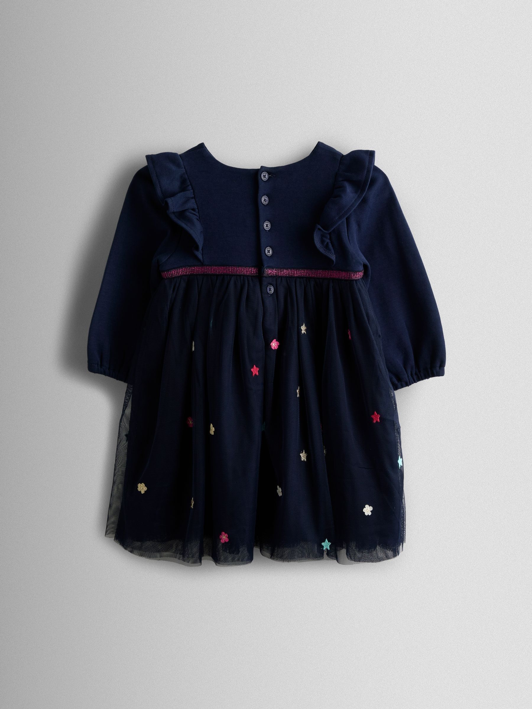 Navy Blue Unicorn Appliqué Tulle Party Dress - Image 2 of 4