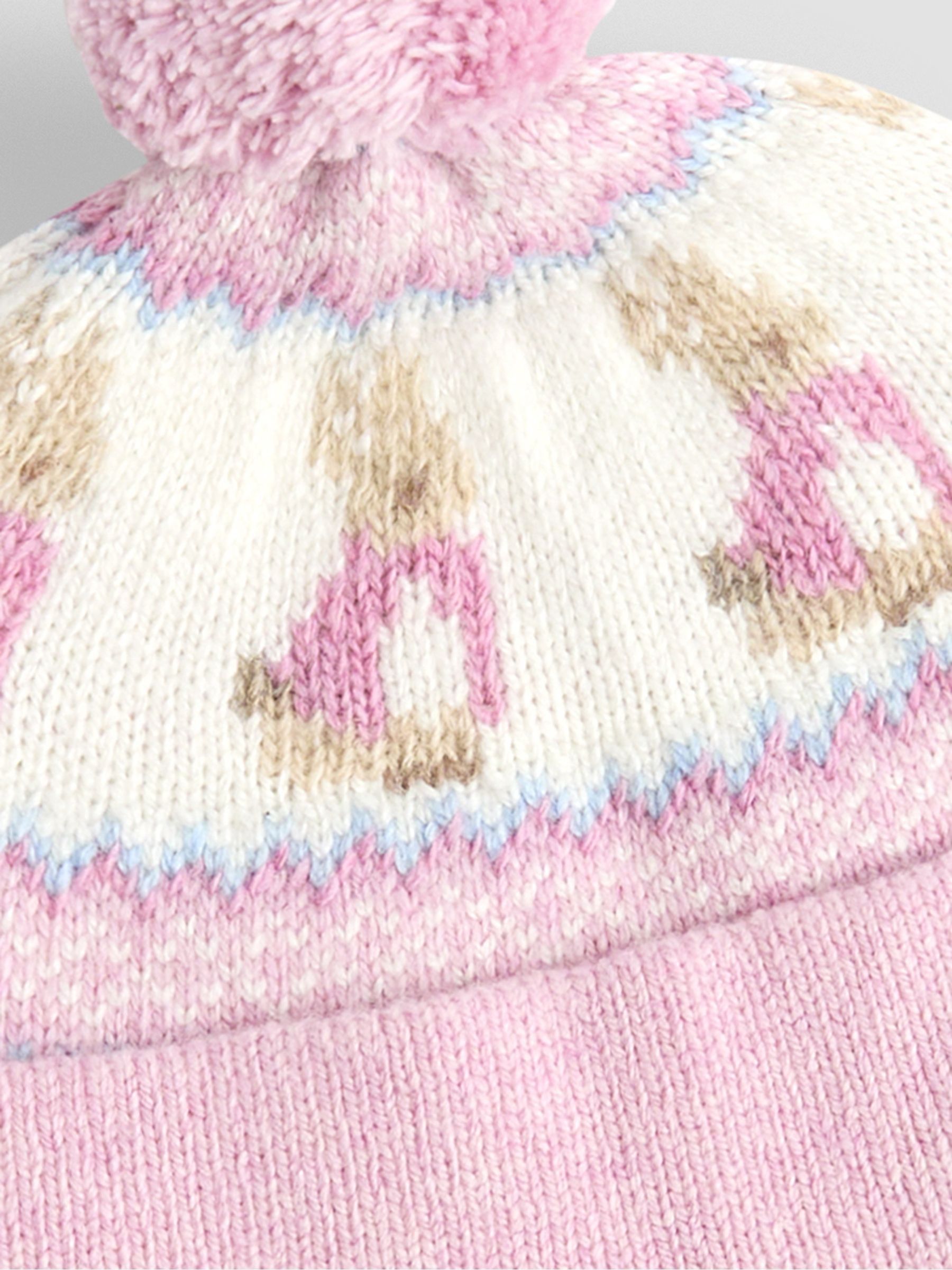 Pink Peter Rabbit™ Knit Bobble Hat - Image 3 of 3