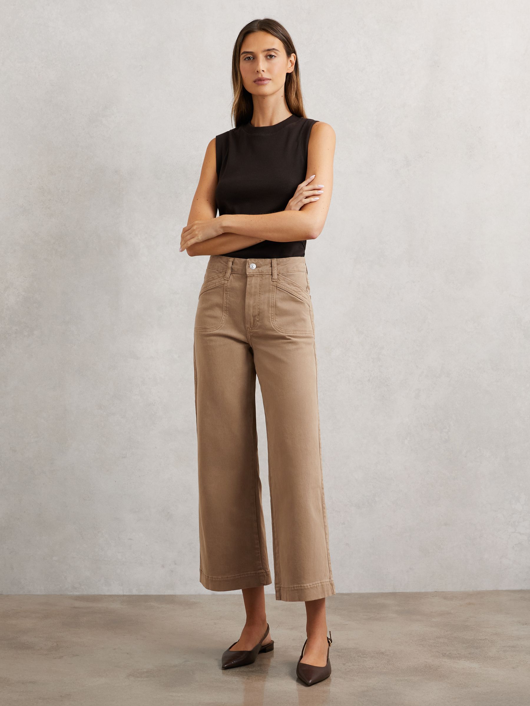 Paige Anessa Curved Jeans in Light Brown - Image 1 of 5
