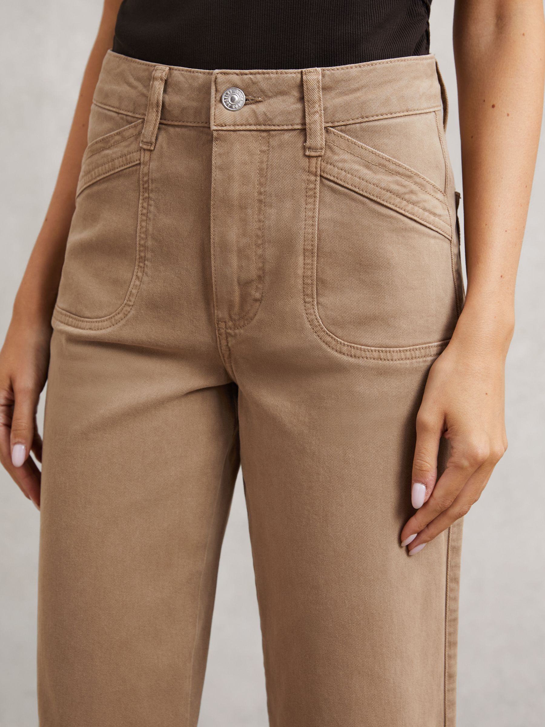 Paige Anessa Curved Jeans in Light Brown - Image 3 of 5