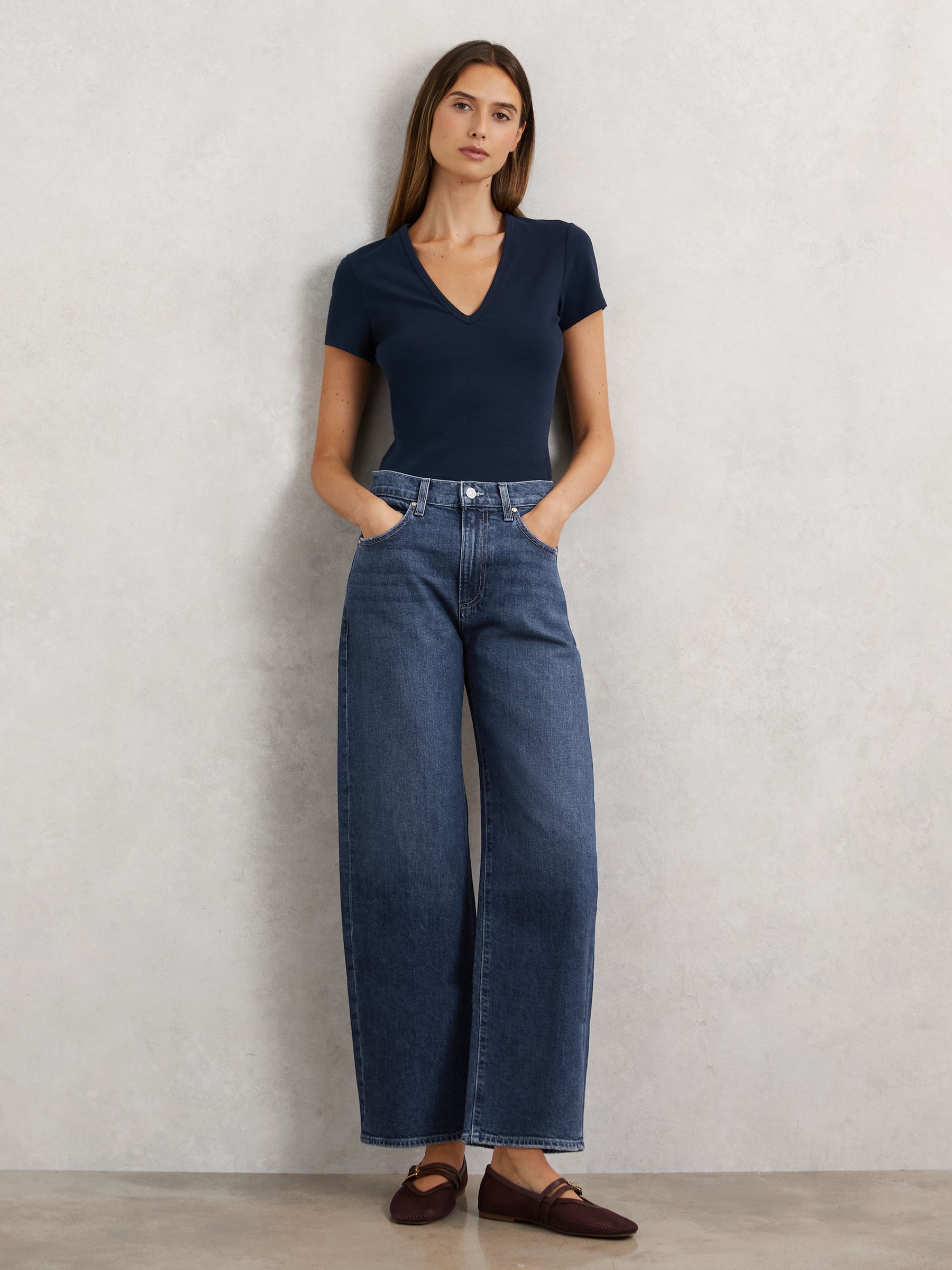 Paige Arellia Ankle Jeans in Mid Blue - Image 1 of 5 Paige Arellia Ankle Jeans in Mid Blue - Image 1 of 5