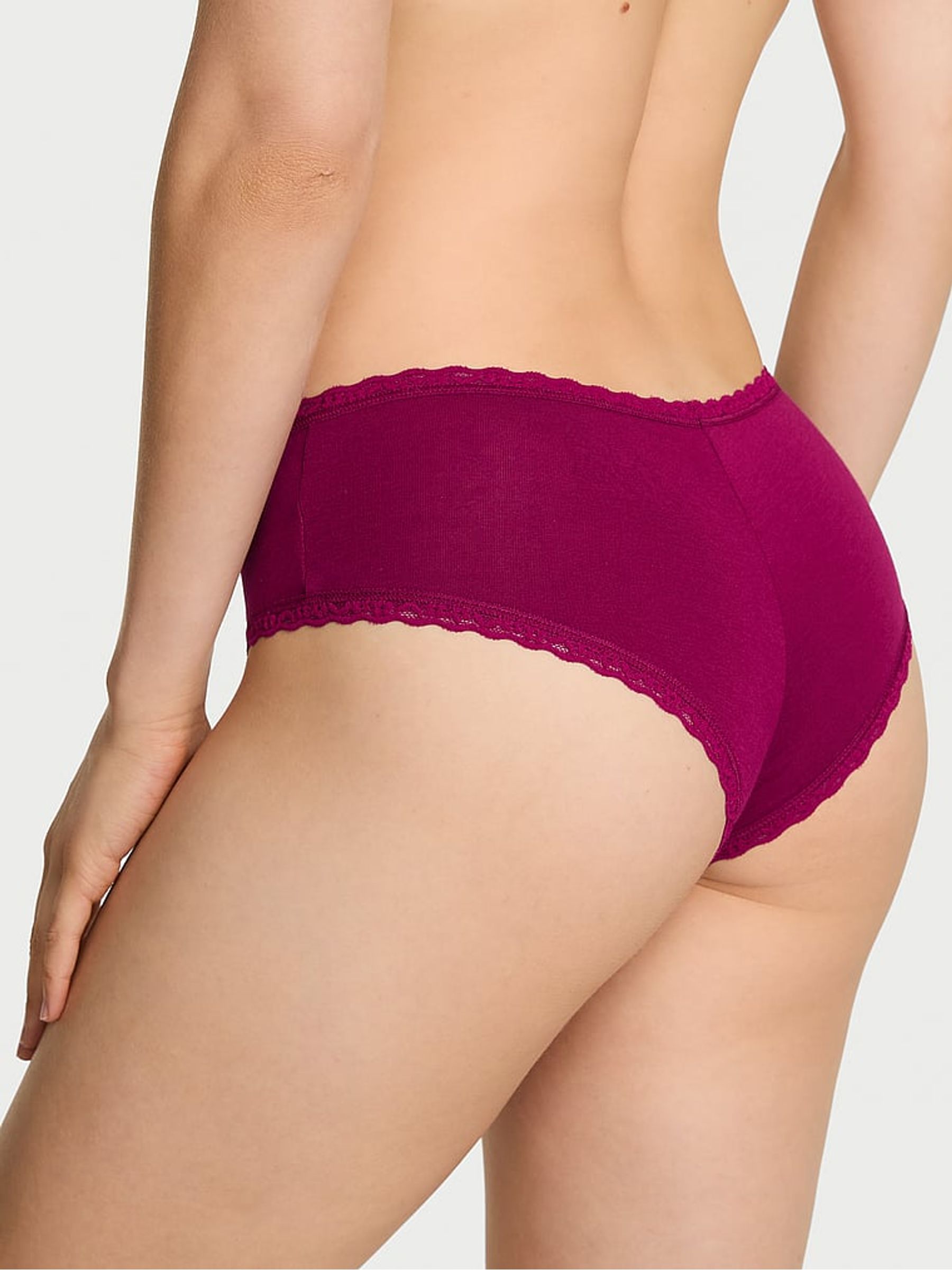 Fresh Jam Purple Cheeky Cotton Lace Waist Knickers - Image 2 of 3