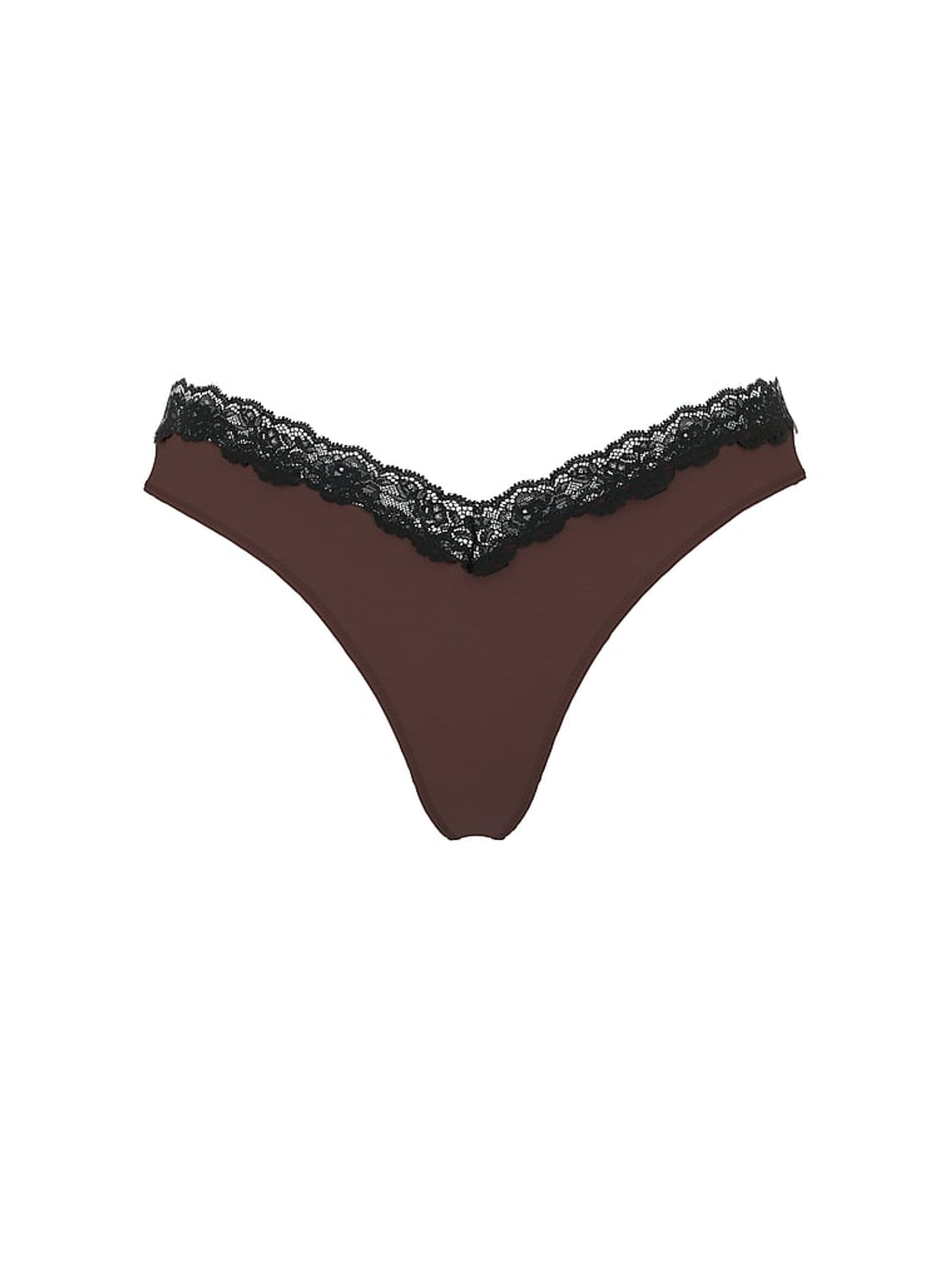 Ganache Nude Thong Lace Trim Knickers - Image 4 of 4