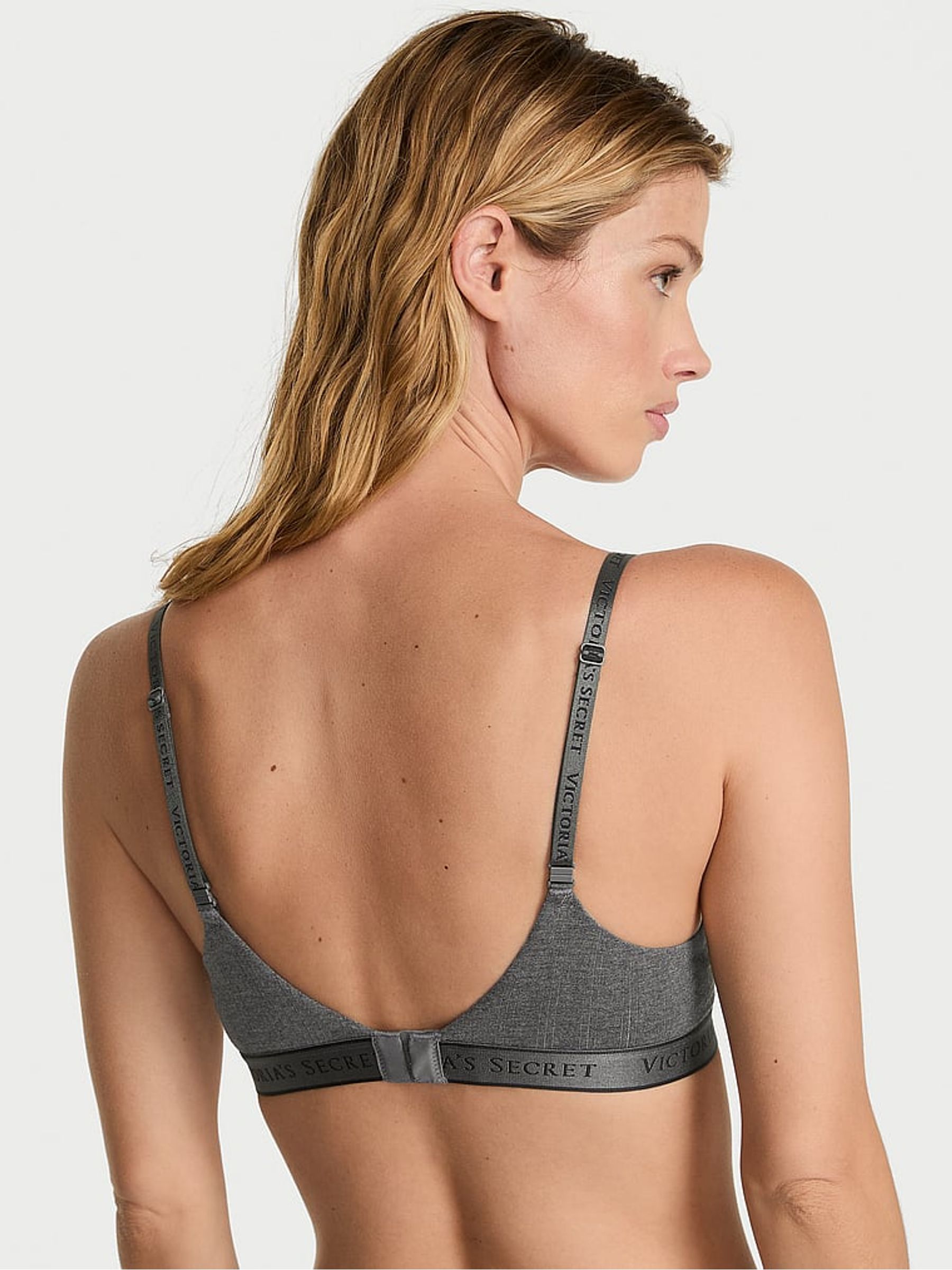 Heather Anthracite Grey Full Cup Push Up Modal Bra - Image 2 of 2