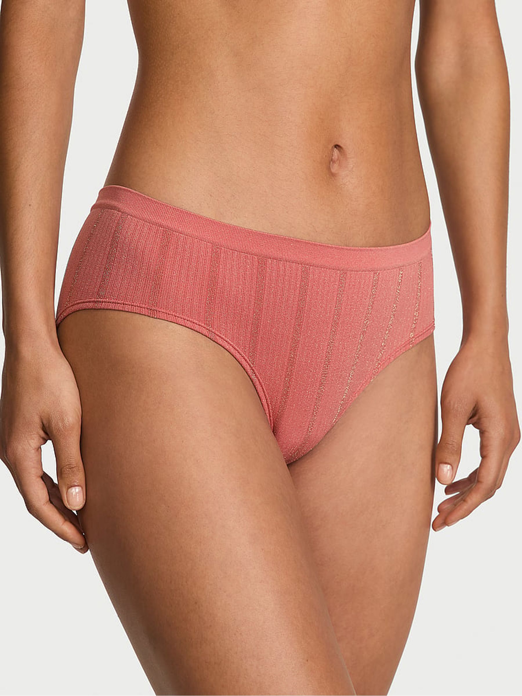Seductive Rose Pink Stripe Hipster Knickers - Image 1 of 2