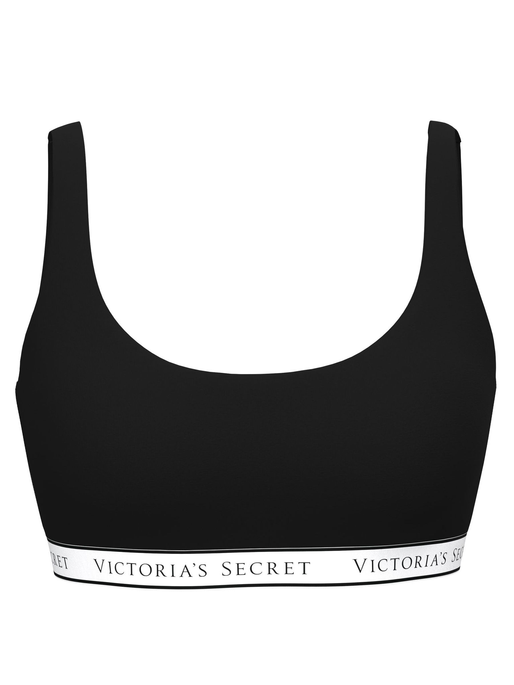 Black Cotton Wireless Scoop Bralette - Image 3 of 4