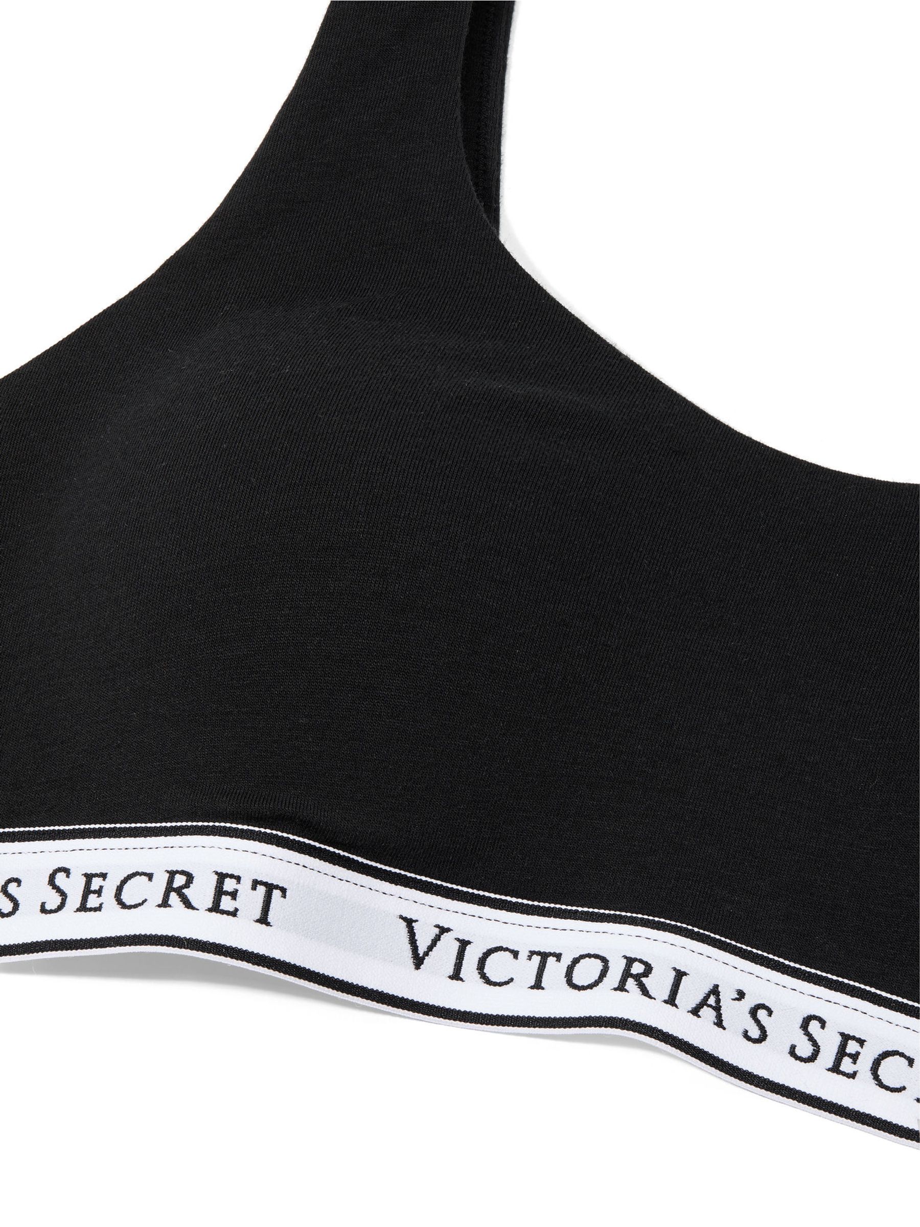 Black Cotton Wireless Scoop Bralette - Image 4 of 4