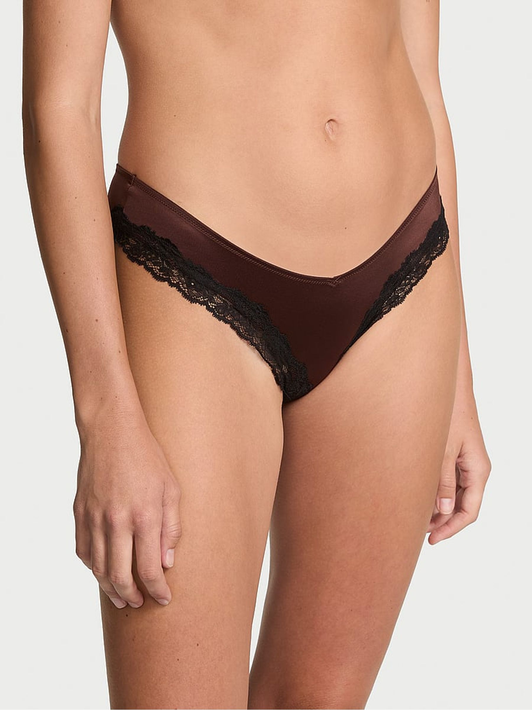 Ganache Nude Cheeky Lace Trim Knickers - Image 1 of 3