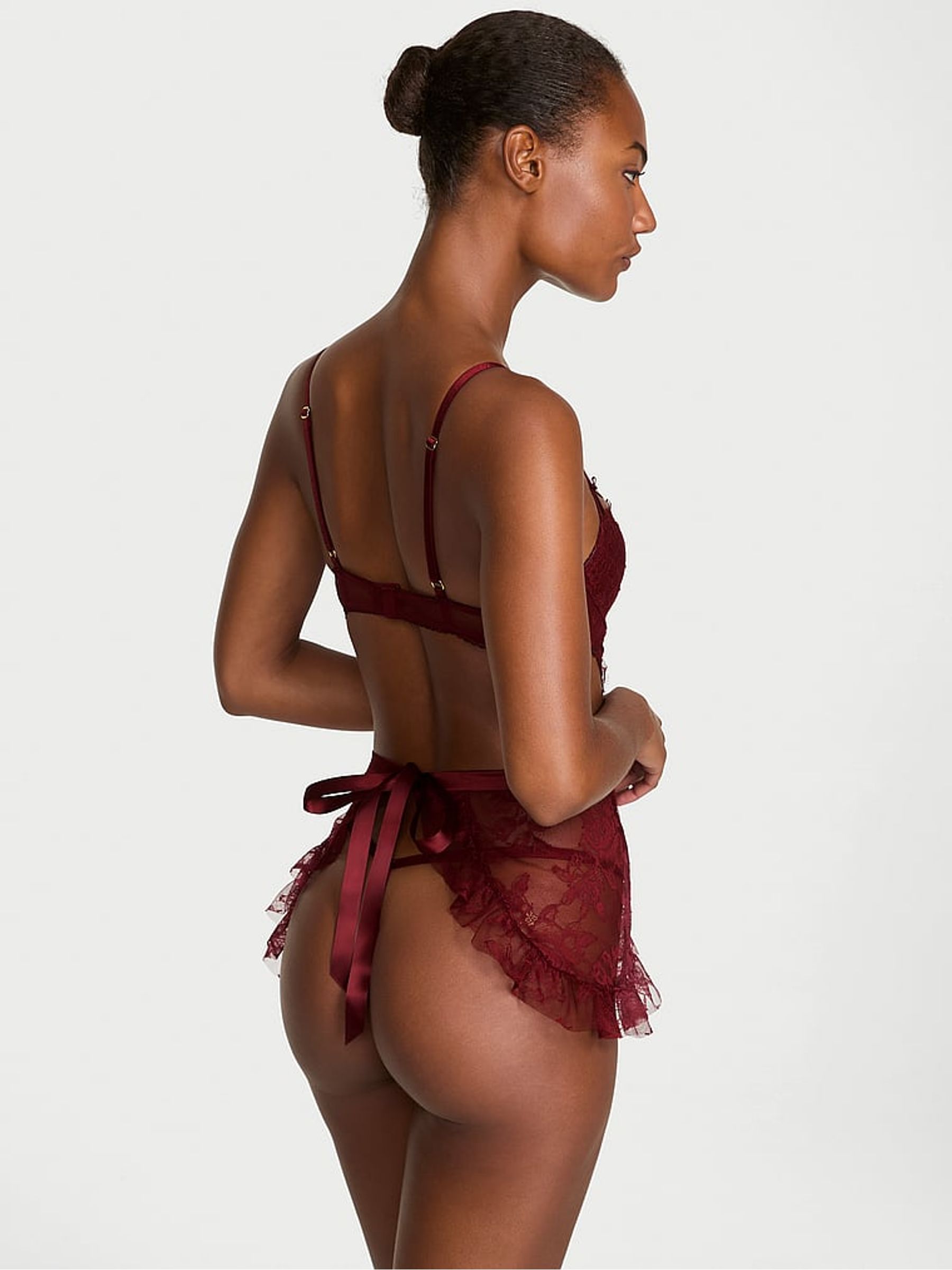 Sangria Red Apron Babydoll Set - Image 2 of 5