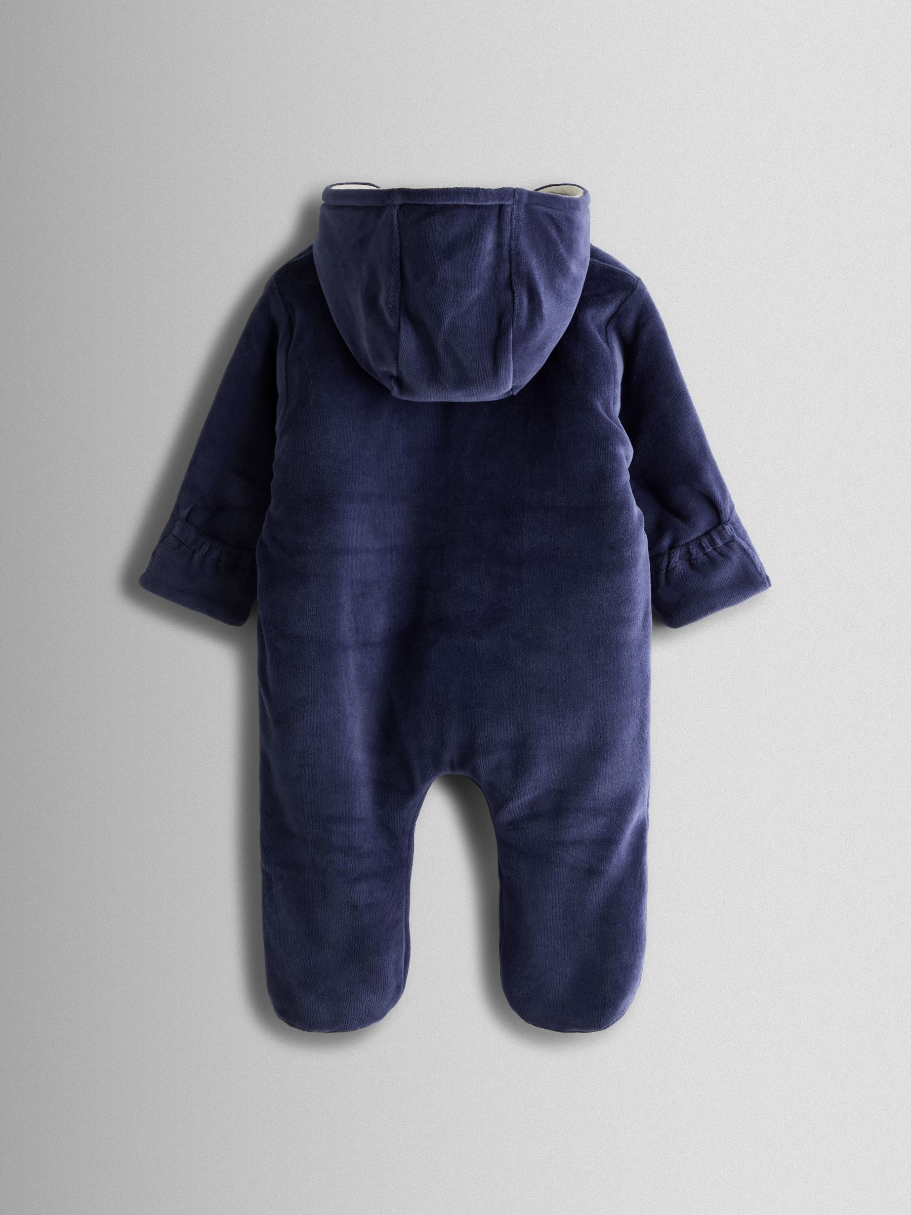 Navy Peter Rabbit Velour Appliqué Pramsuit - Image 2 of 4