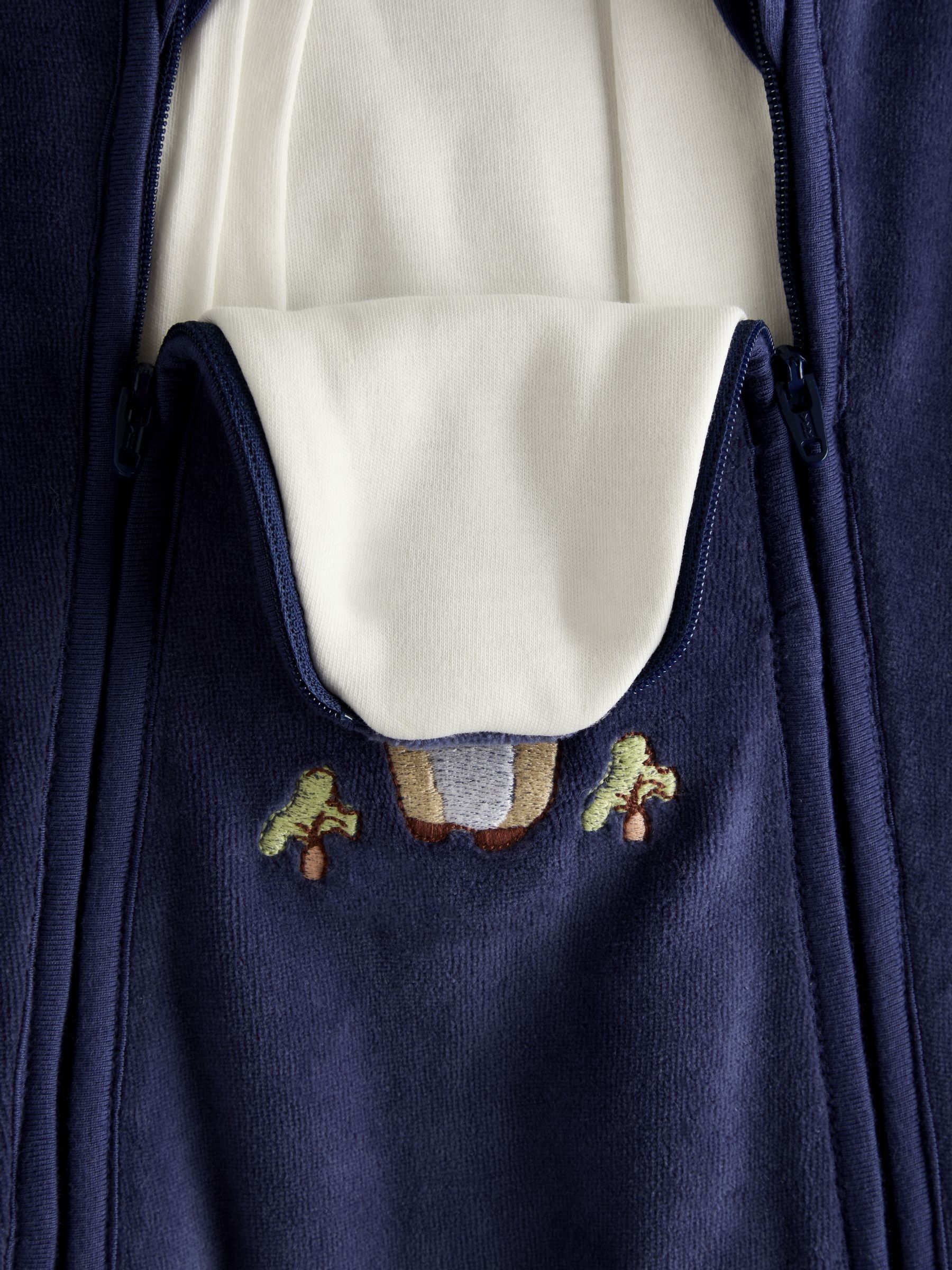 Navy Peter Rabbit Velour Appliqué Pramsuit - Image 3 of 4