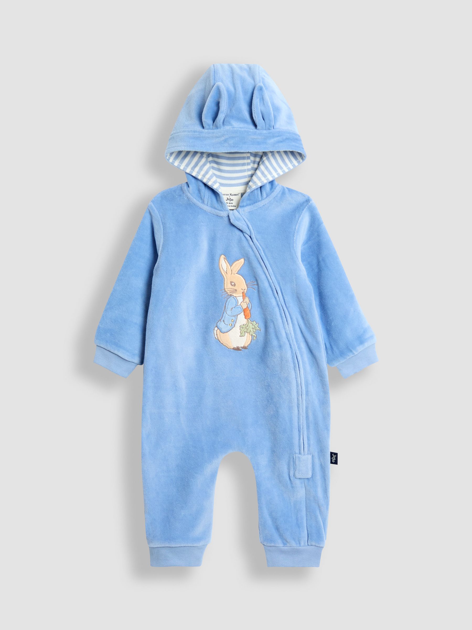 Blue Peter Rabbit™ Velour Hooded All-In-One JoJo Maman Bébé